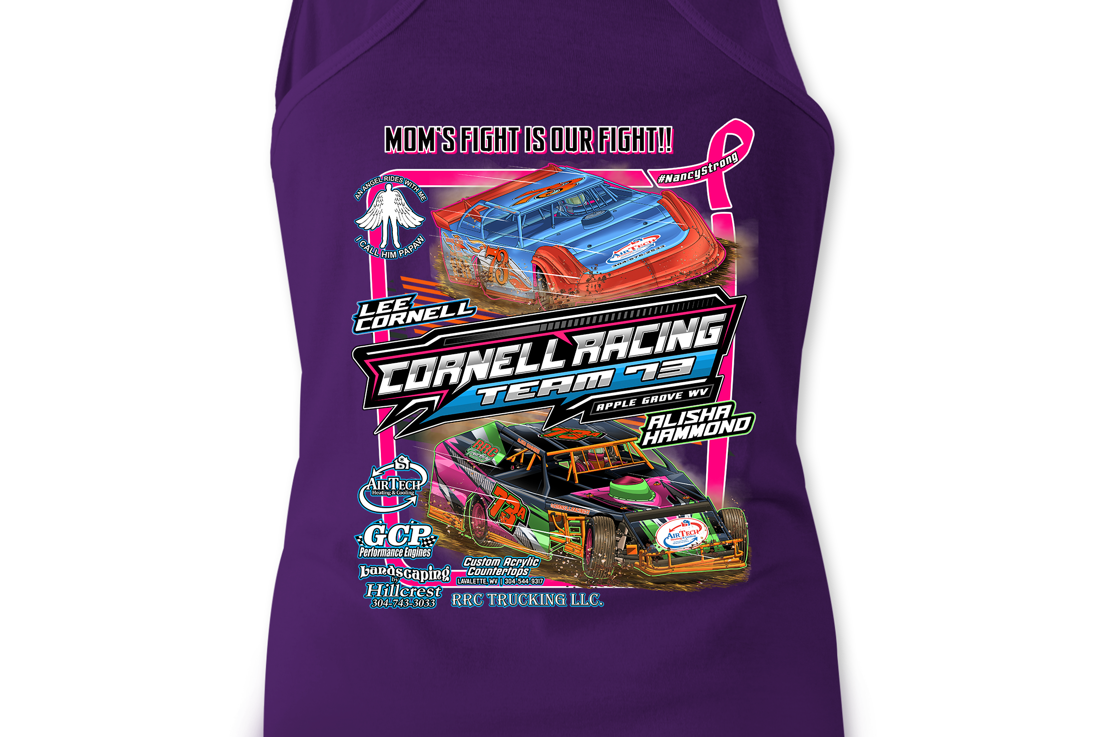 Cornell Racing Tank Tops Black Acid Apparel
