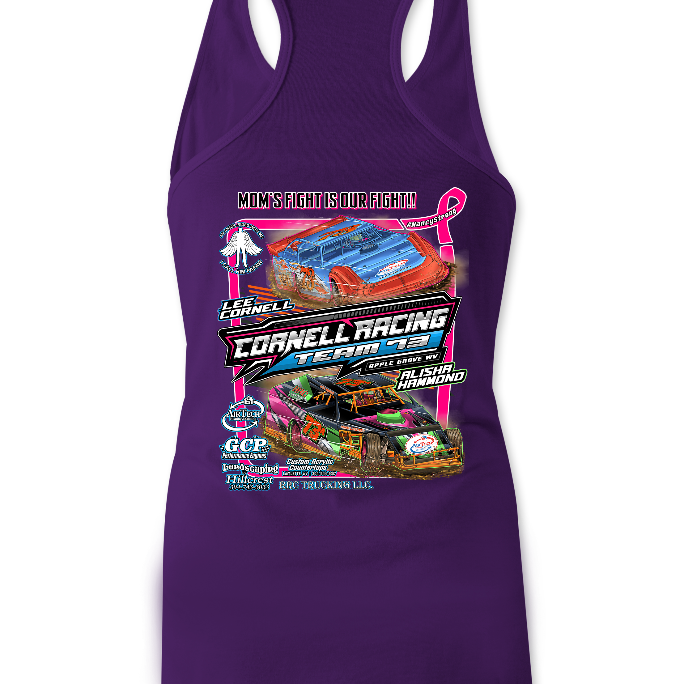 Cornell Racing Tank Tops Black Acid Apparel