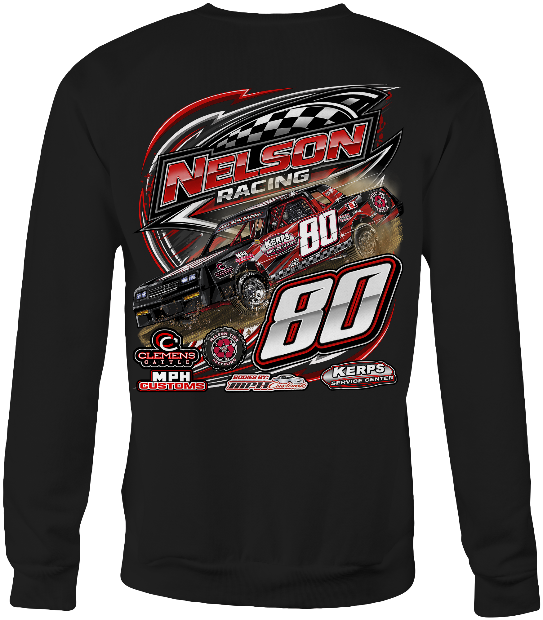 Nelson Racing 2026 Crewneck Sweatshirts – Black Acid Apparel