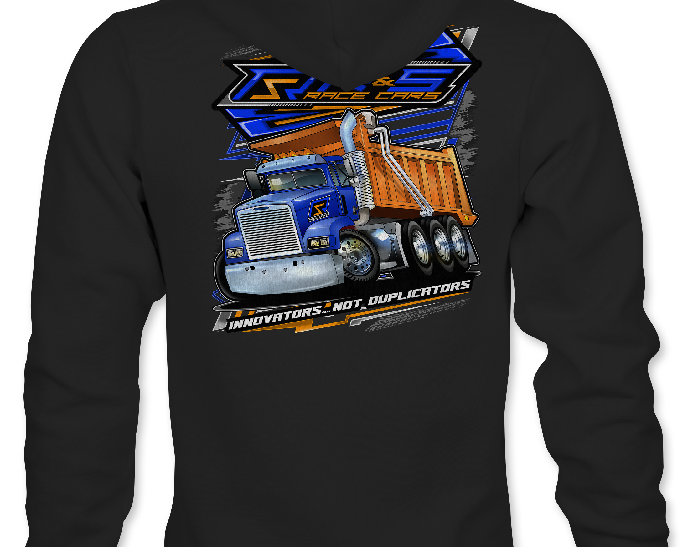 R & S Dump Truck Hoodies Black Acid Apparel