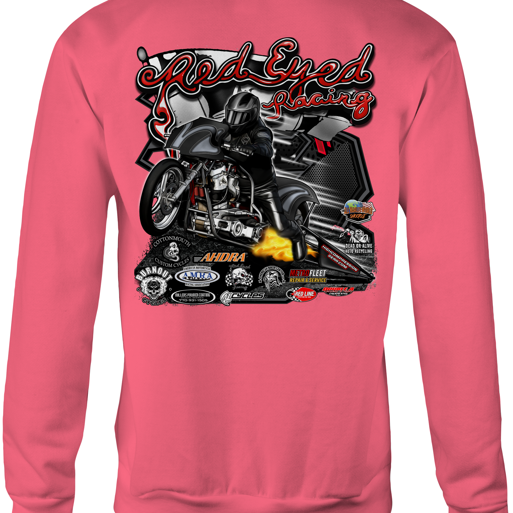 Red Eyed Racing Crewneck Sweatshirts