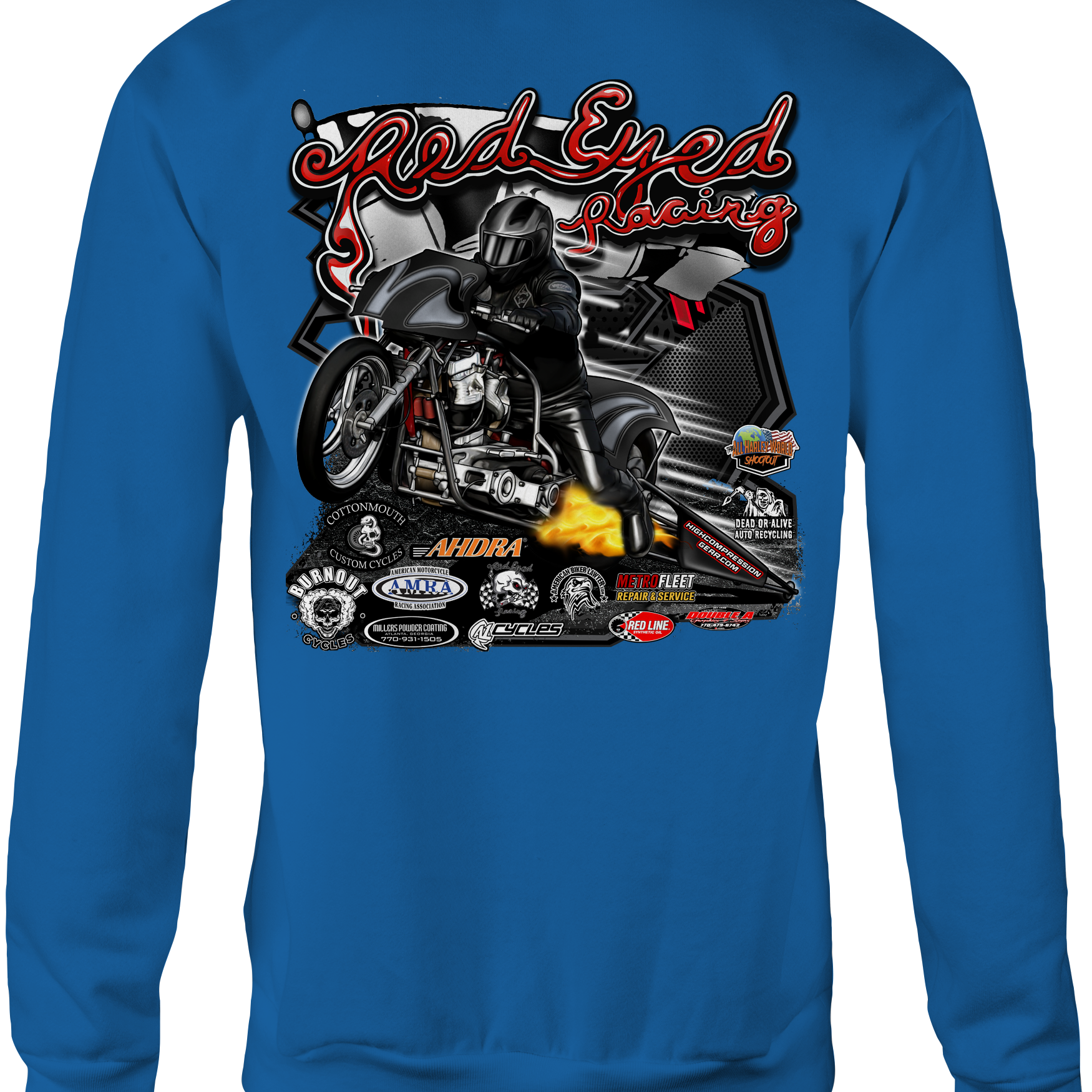 Red Eyed Racing Crewneck Sweatshirts