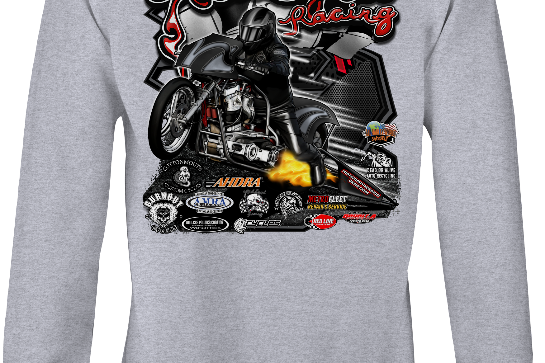 Red Eyed Racing Crewneck Sweatshirts