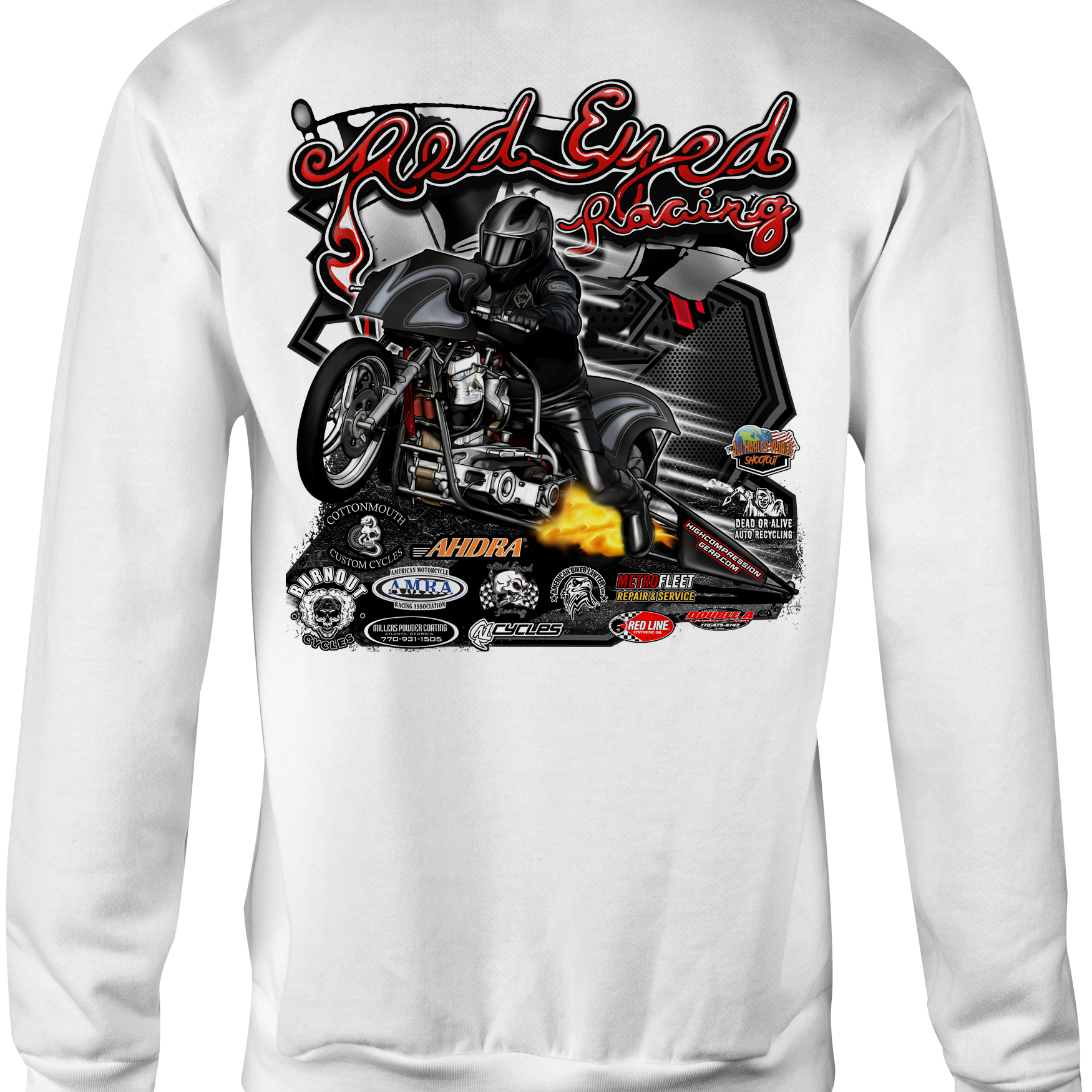 Red Eyed Racing Crewneck Sweatshirts