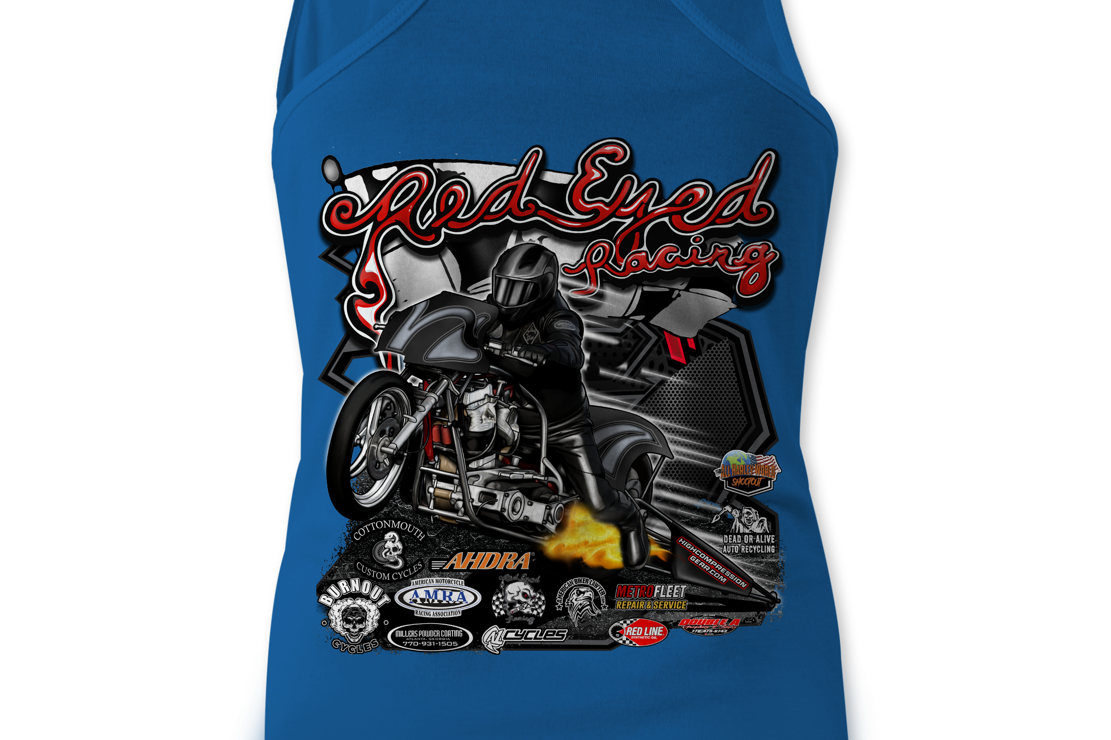 Red Eyed Racing Tank Tops