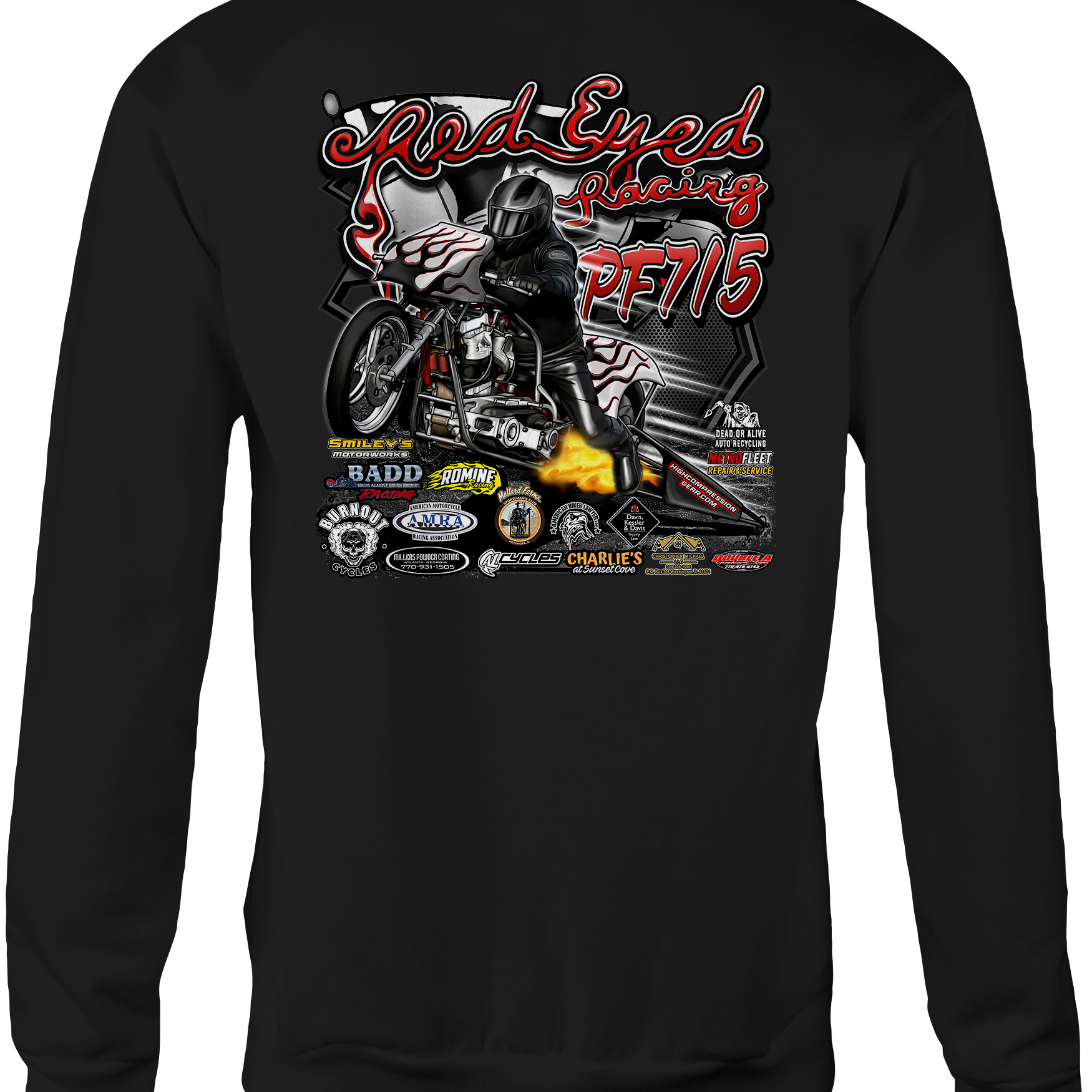 Red Eyed Racing Crewneck Sweatshirts