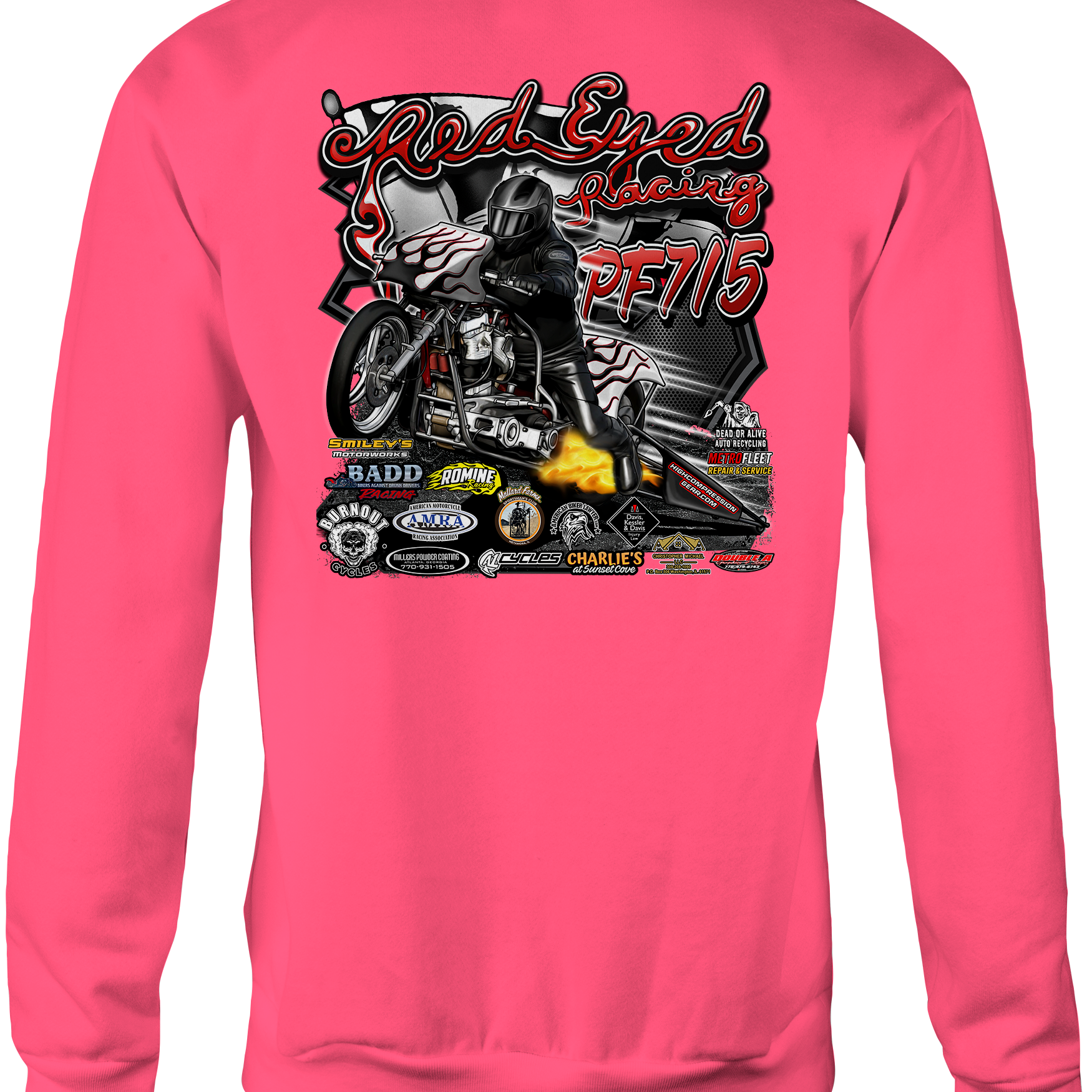 Red Eyed Racing Crewneck Sweatshirts