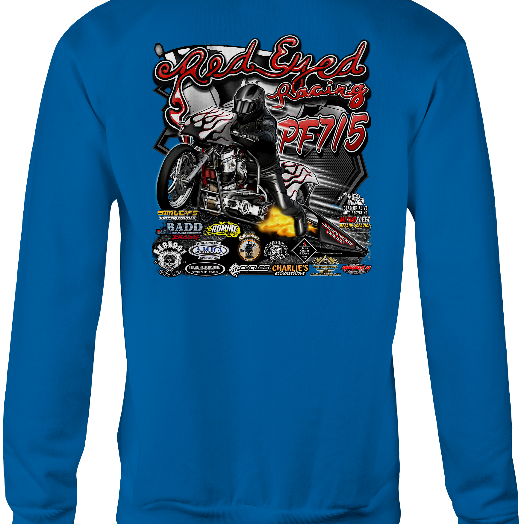 Red Eyed Racing Crewneck Sweatshirts