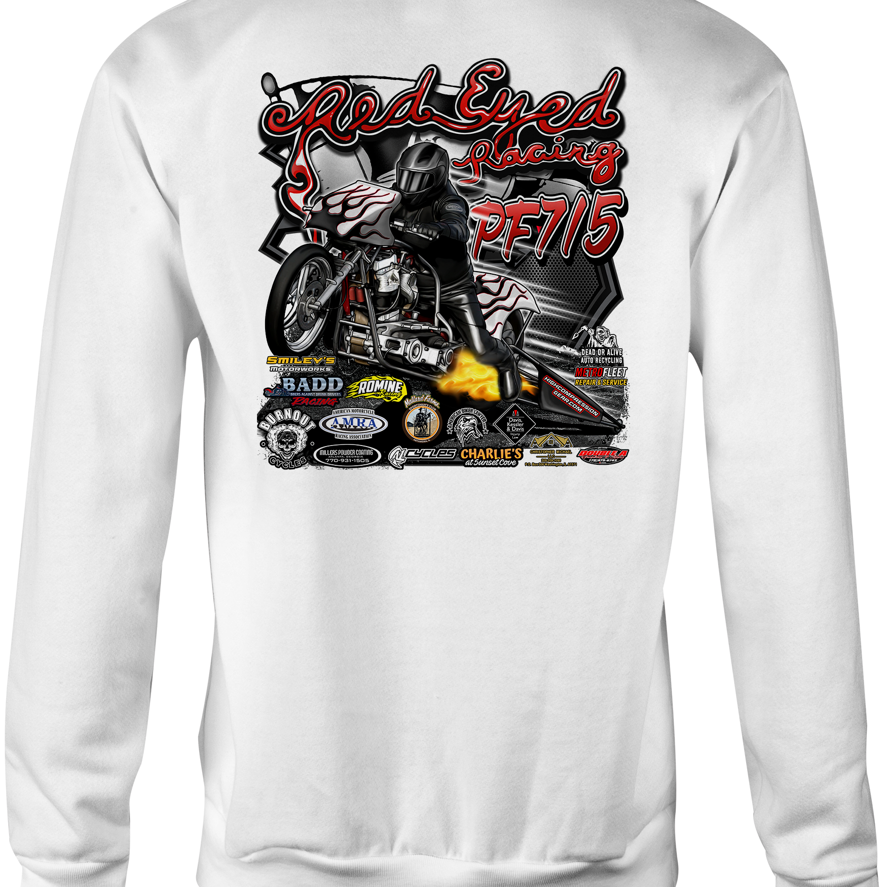 Red Eyed Racing Crewneck Sweatshirts