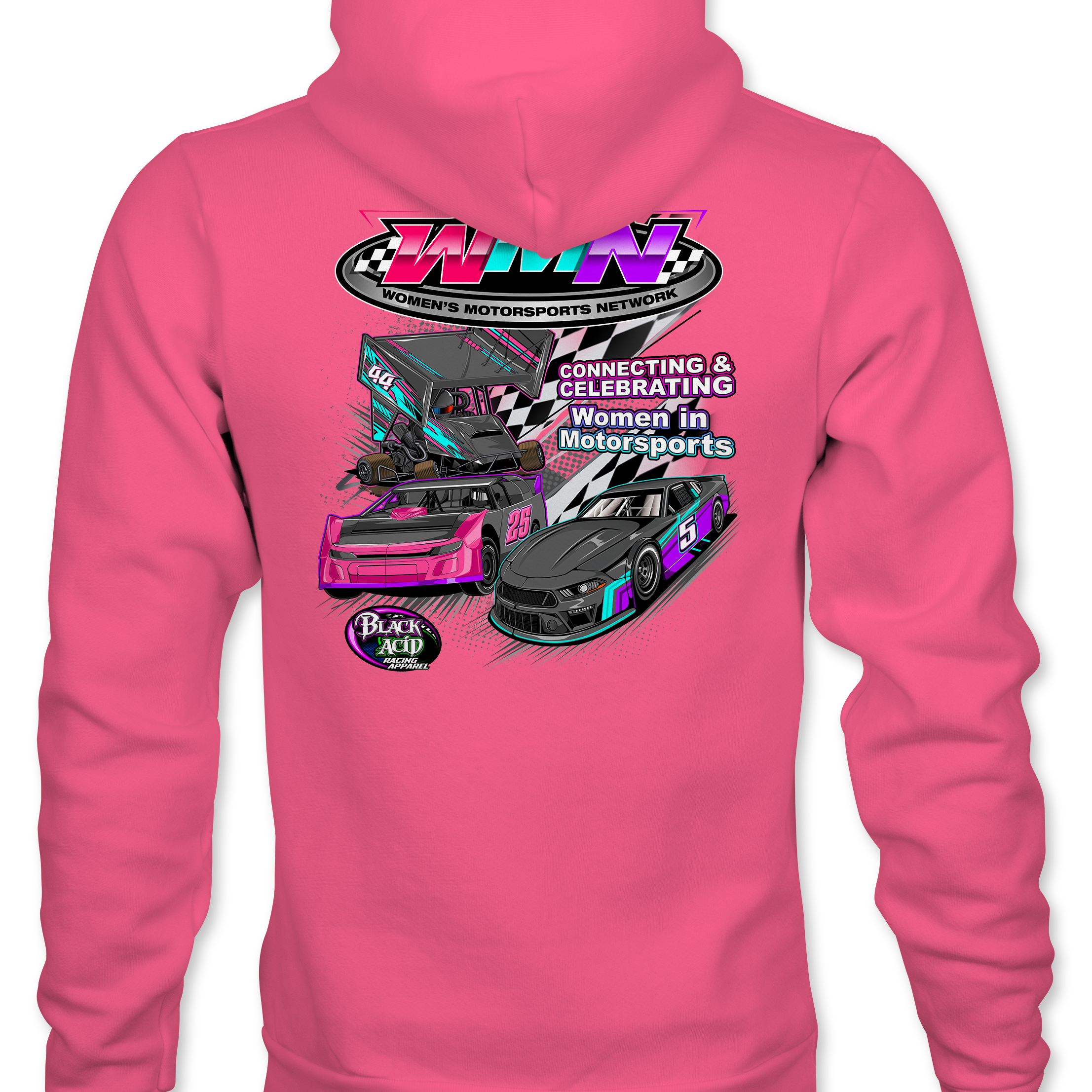 Women's Motorsports Network Hoodies Black Acid Apparel