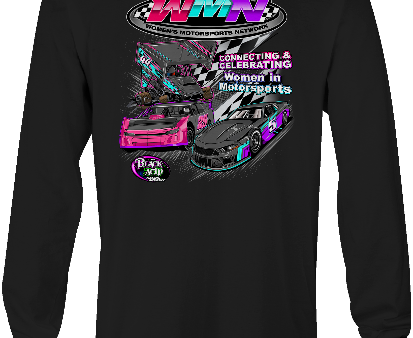 Women's Motorsports Network Long Sleeves Black Acid Apparel