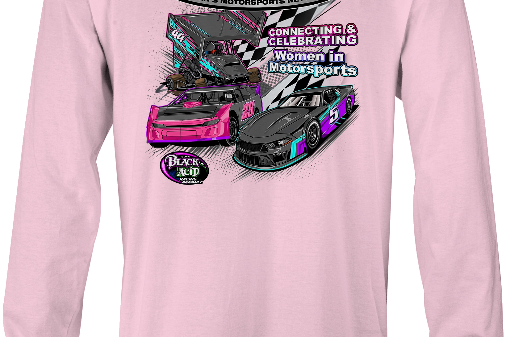 Women's Motorsports Network Long Sleeves Black Acid Apparel