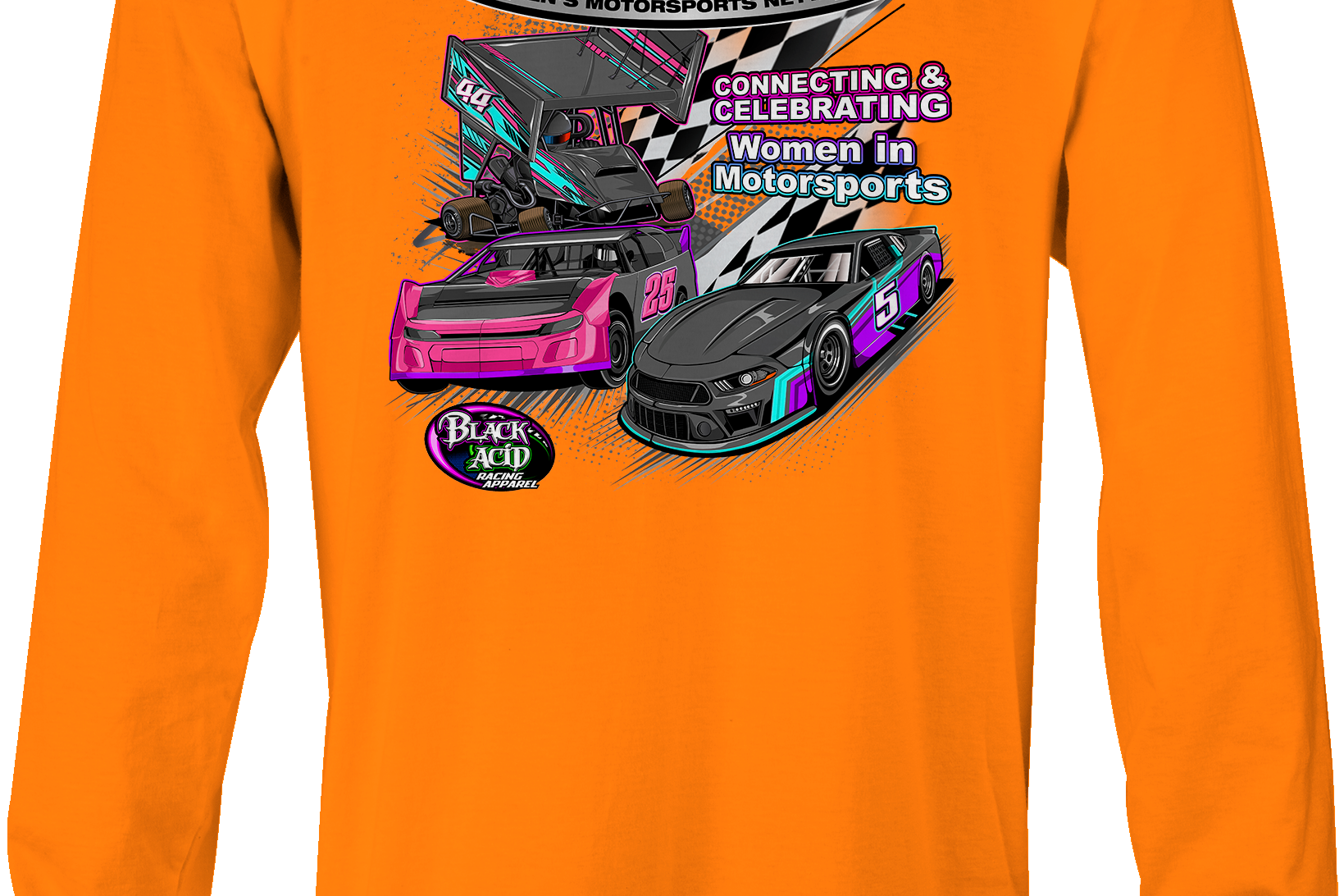 Women's Motorsports Network Long Sleeves Black Acid Apparel