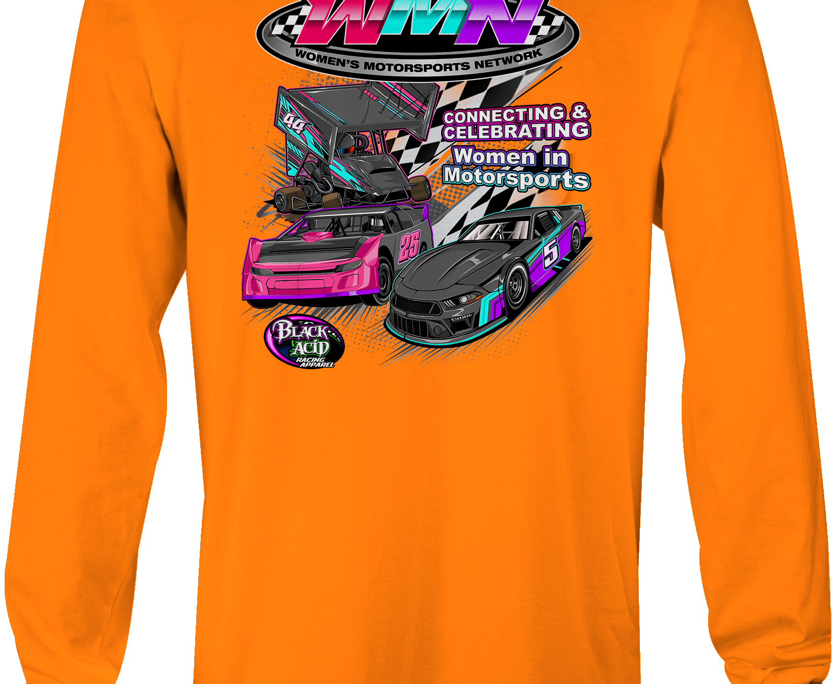 Women's Motorsports Network Long Sleeves Black Acid Apparel