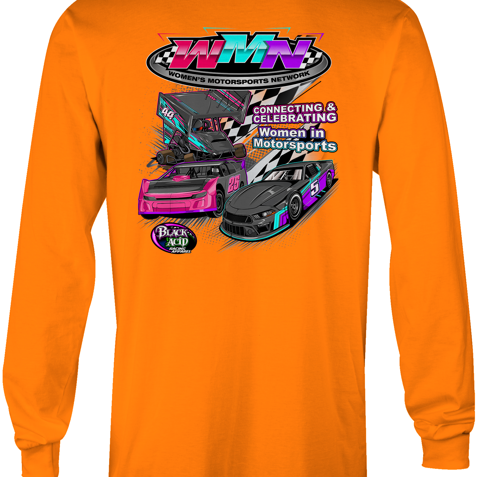 Women's Motorsports Network Long Sleeves Black Acid Apparel