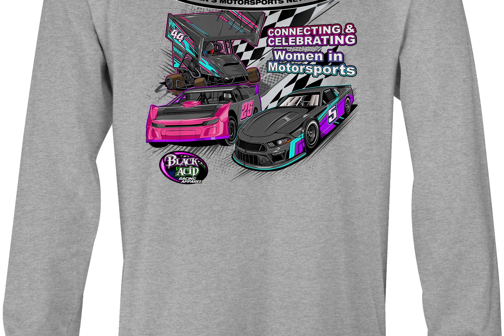 Women's Motorsports Network Long Sleeves Black Acid Apparel