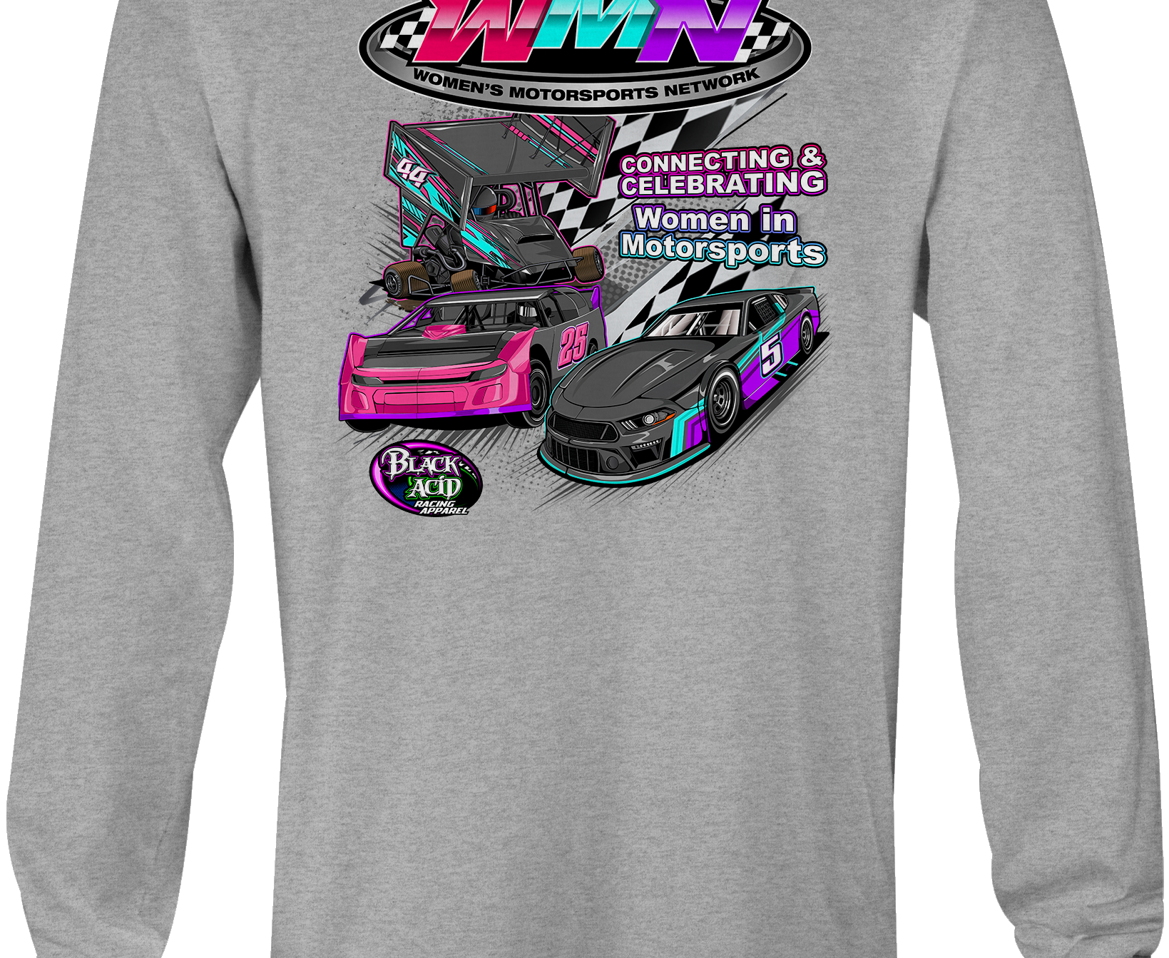 Women's Motorsports Network Long Sleeves Black Acid Apparel