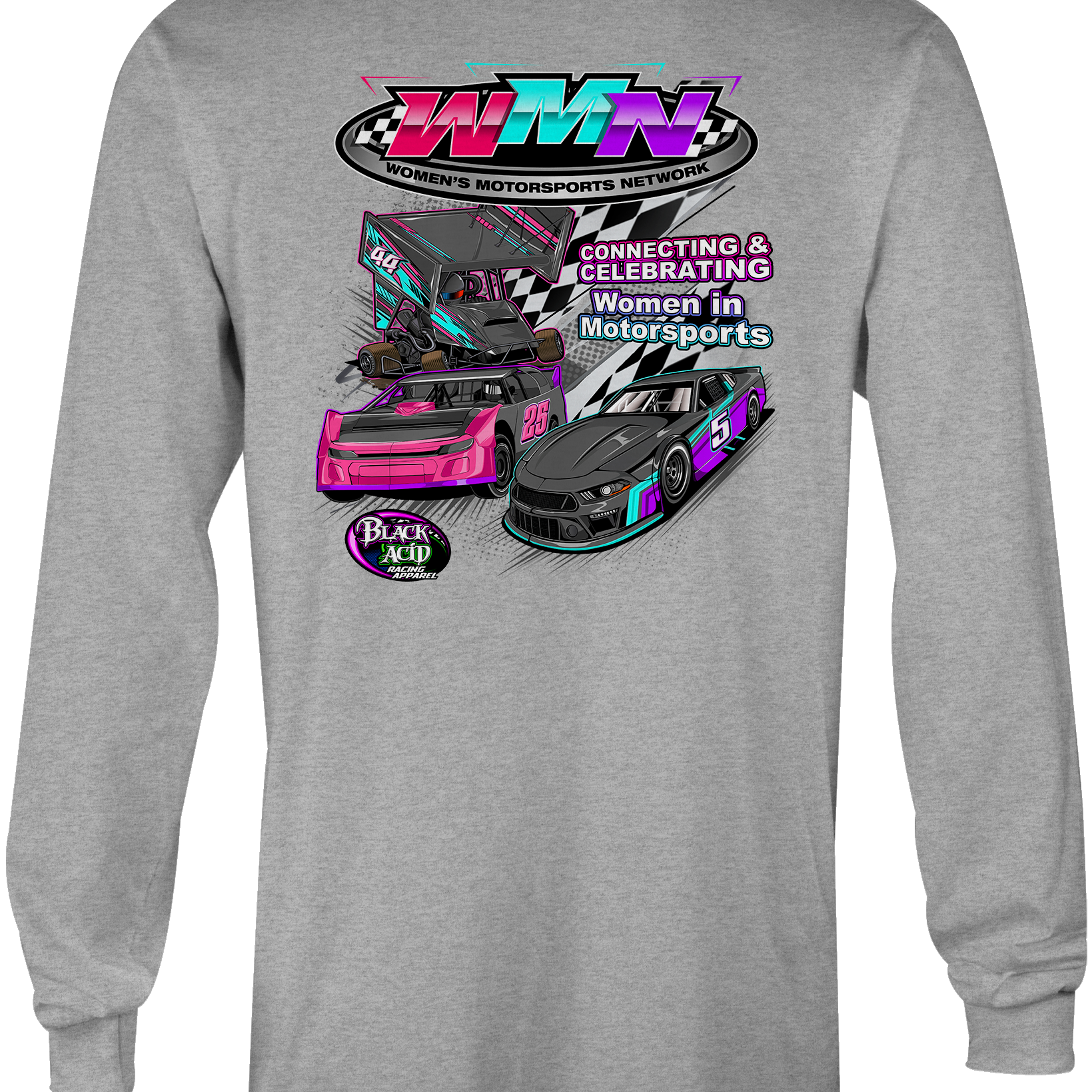 Women's Motorsports Network Long Sleeves Black Acid Apparel