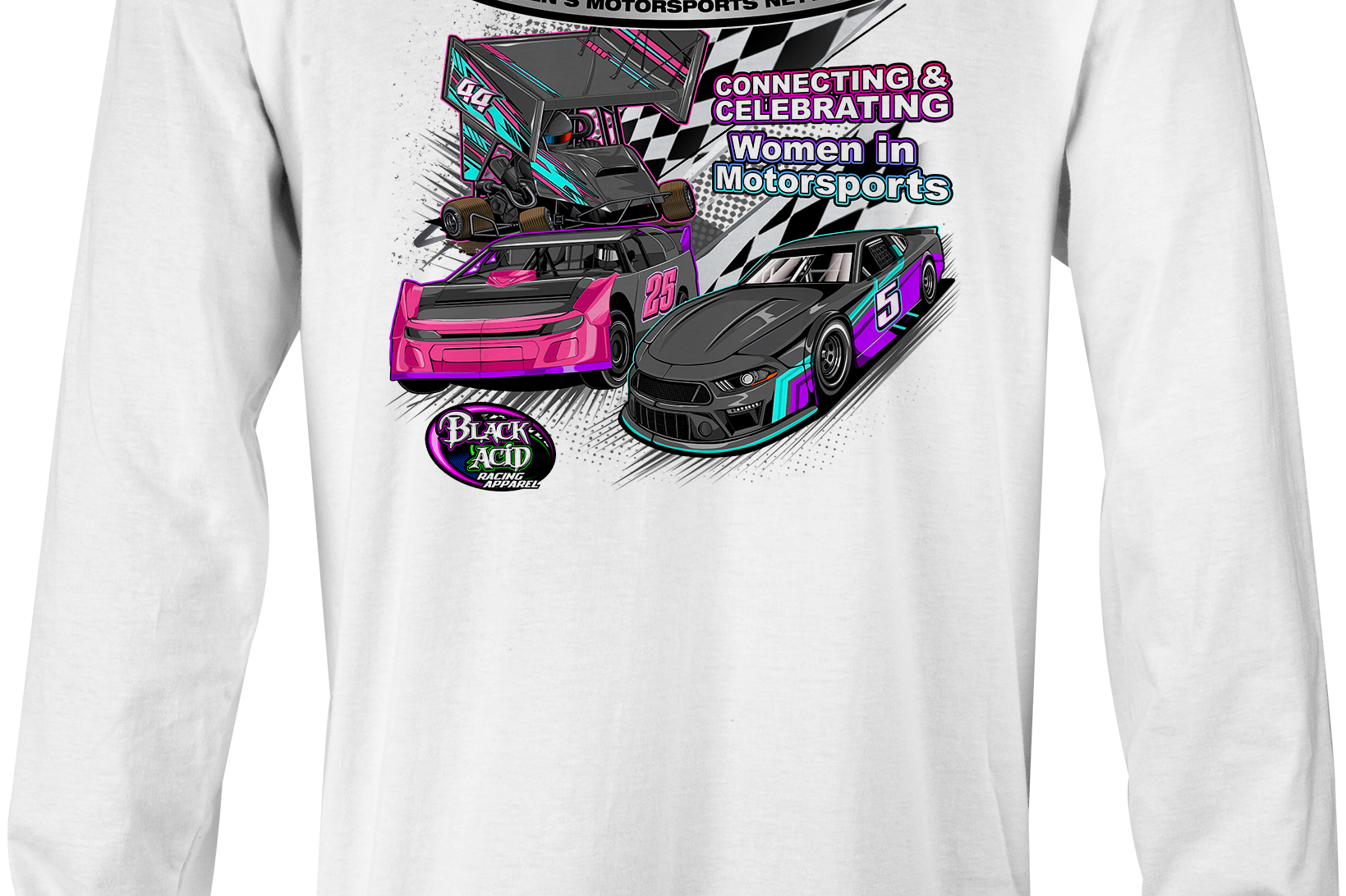 Women's Motorsports Network Long Sleeves Black Acid Apparel