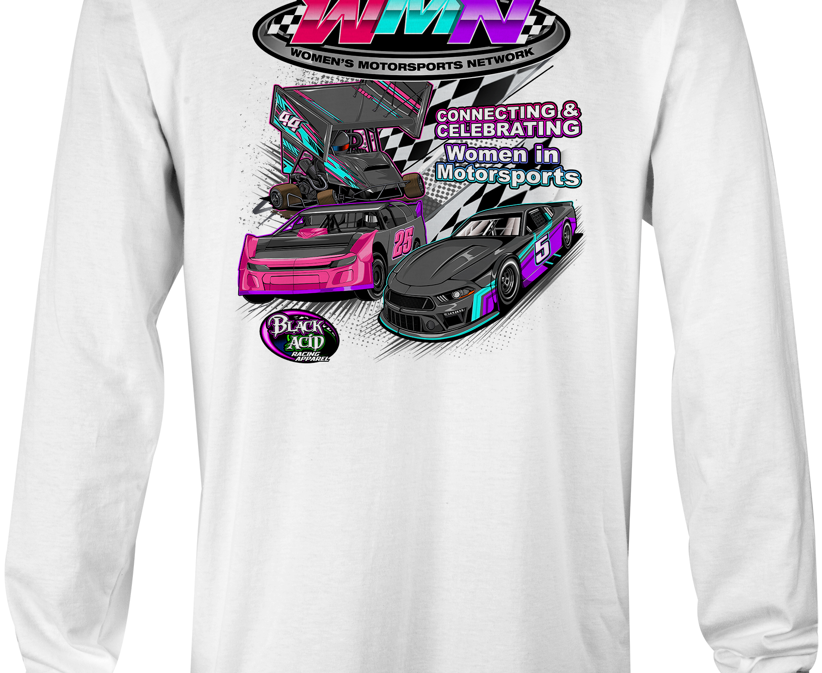 Women's Motorsports Network Long Sleeves Black Acid Apparel