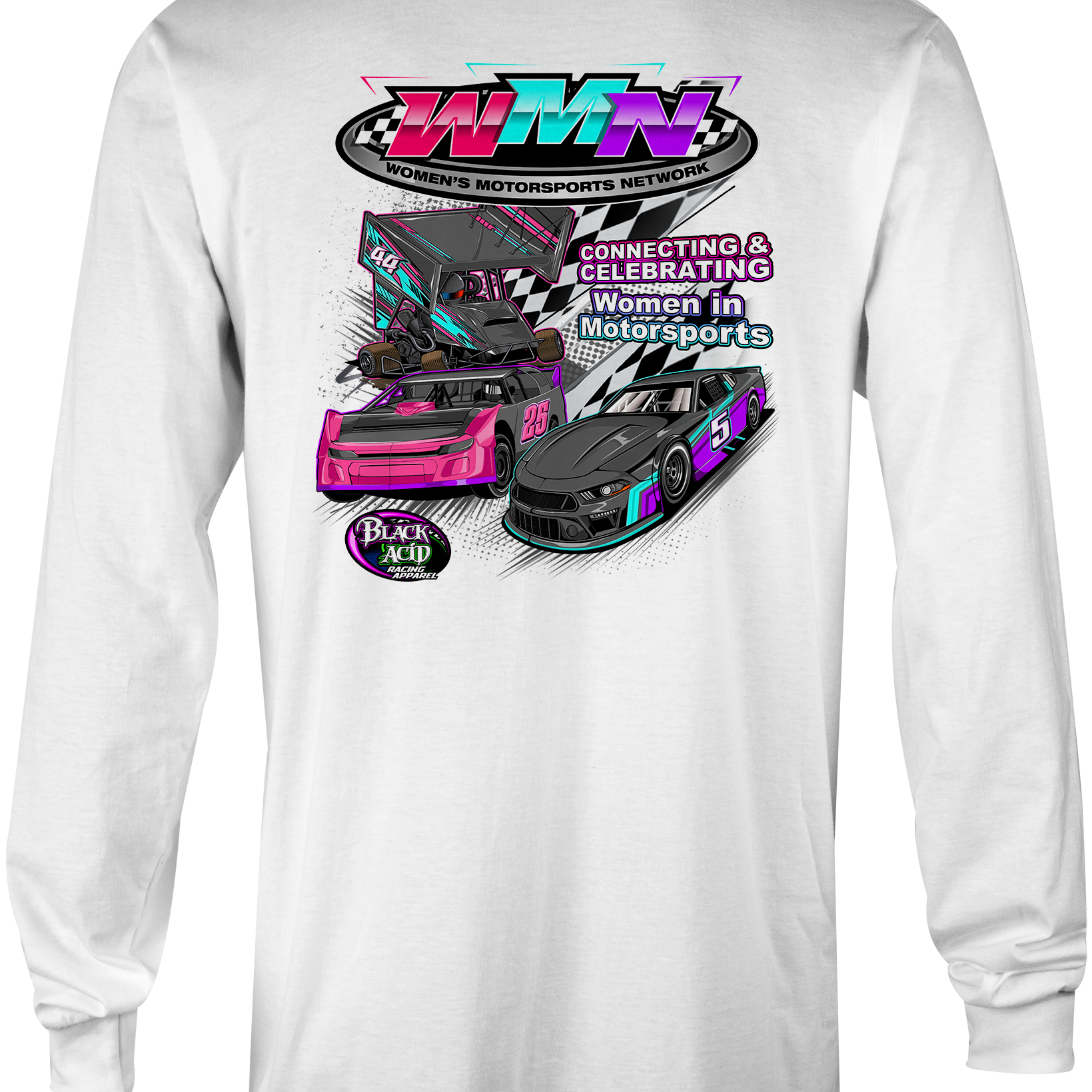 Women's Motorsports Network Long Sleeves Black Acid Apparel