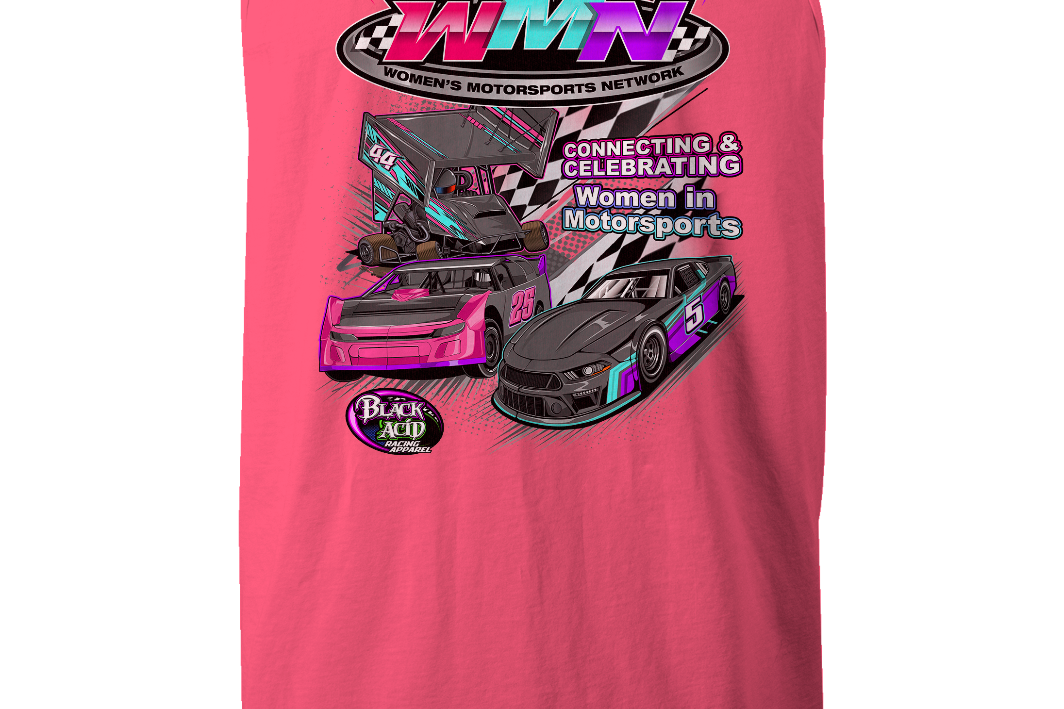 Women's Motorsports Network Tank Tops Black Acid Apparel