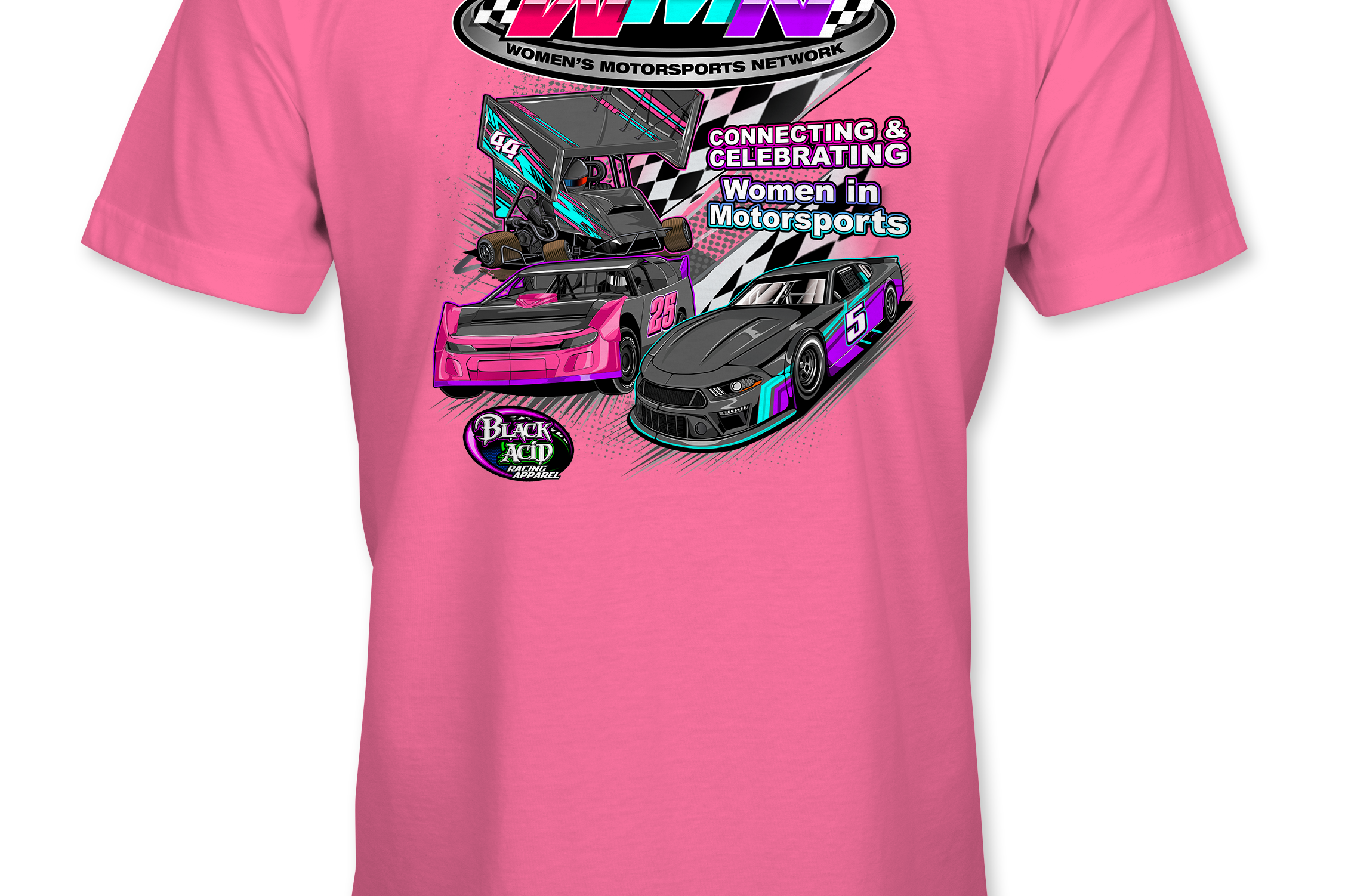 Women's Motorsports Network T-Shirts Black Acid Apparel