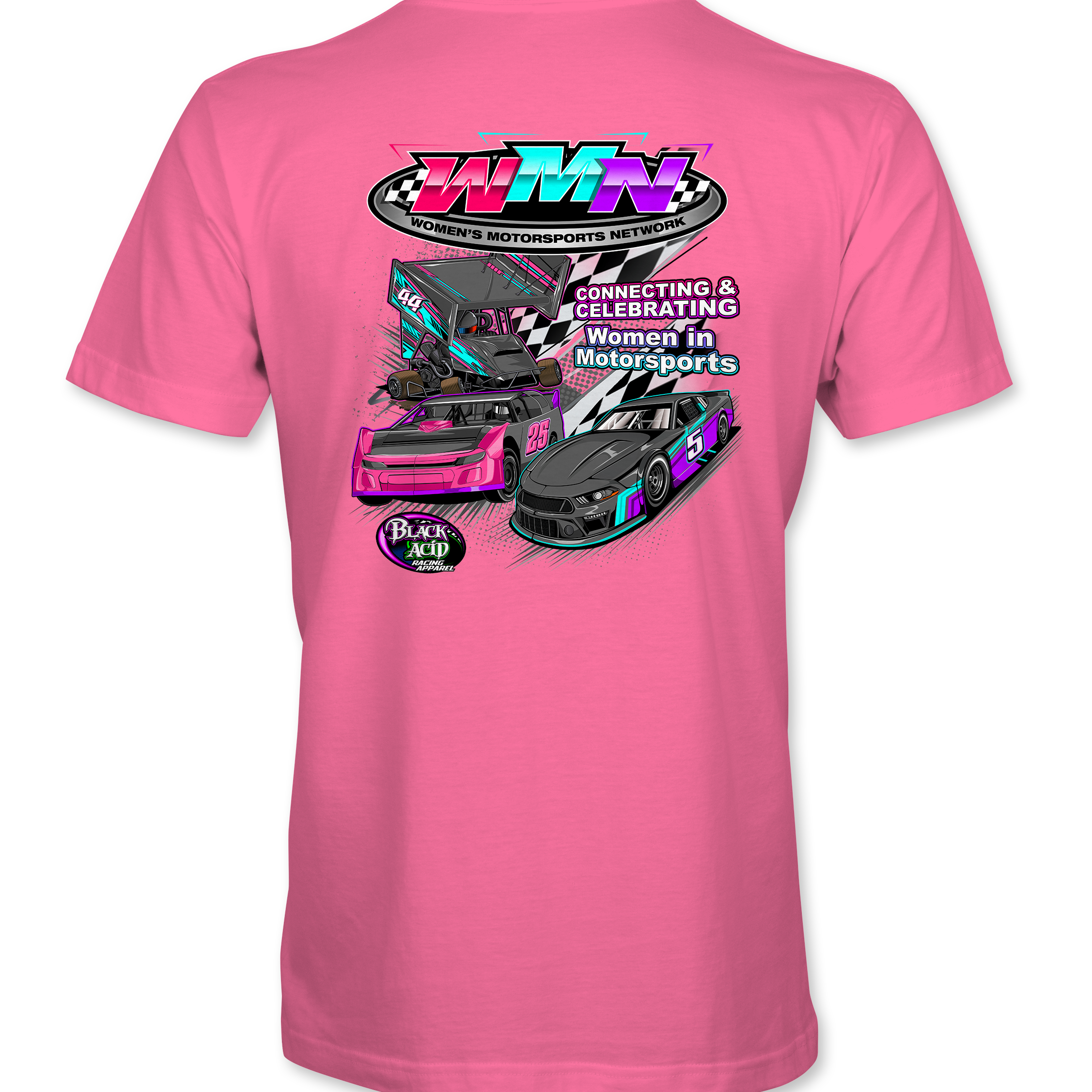 Women's Motorsports Network T-Shirts Black Acid Apparel