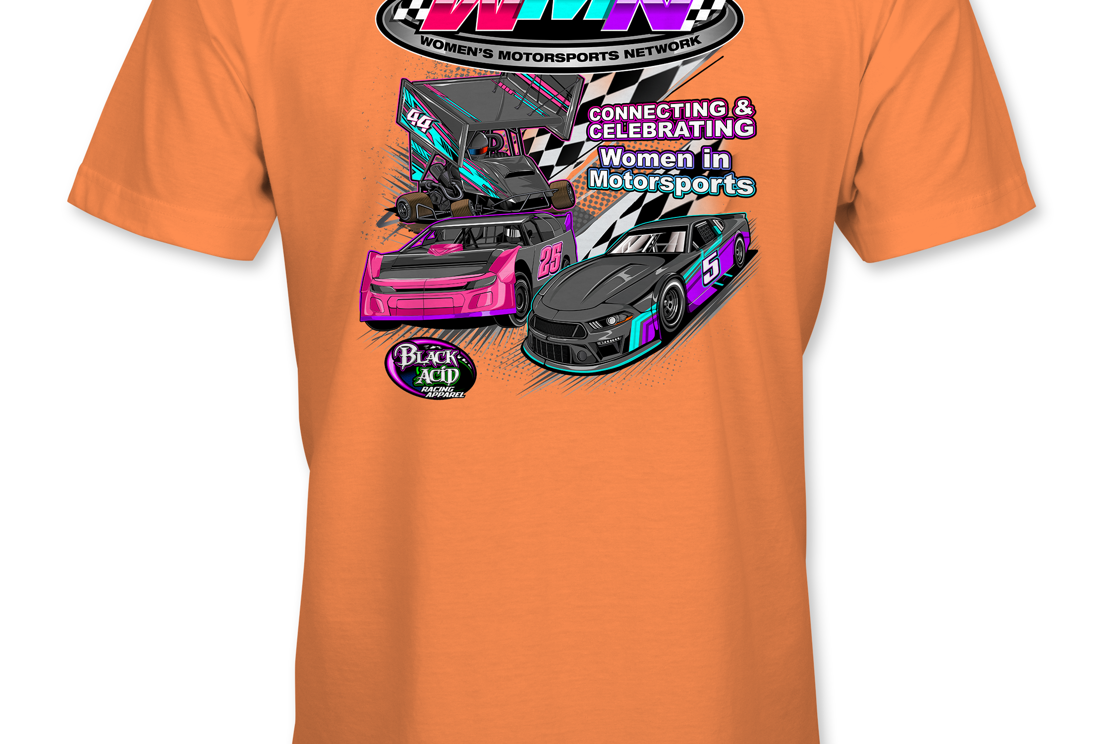 Women's Motorsports Network T-Shirts Black Acid Apparel