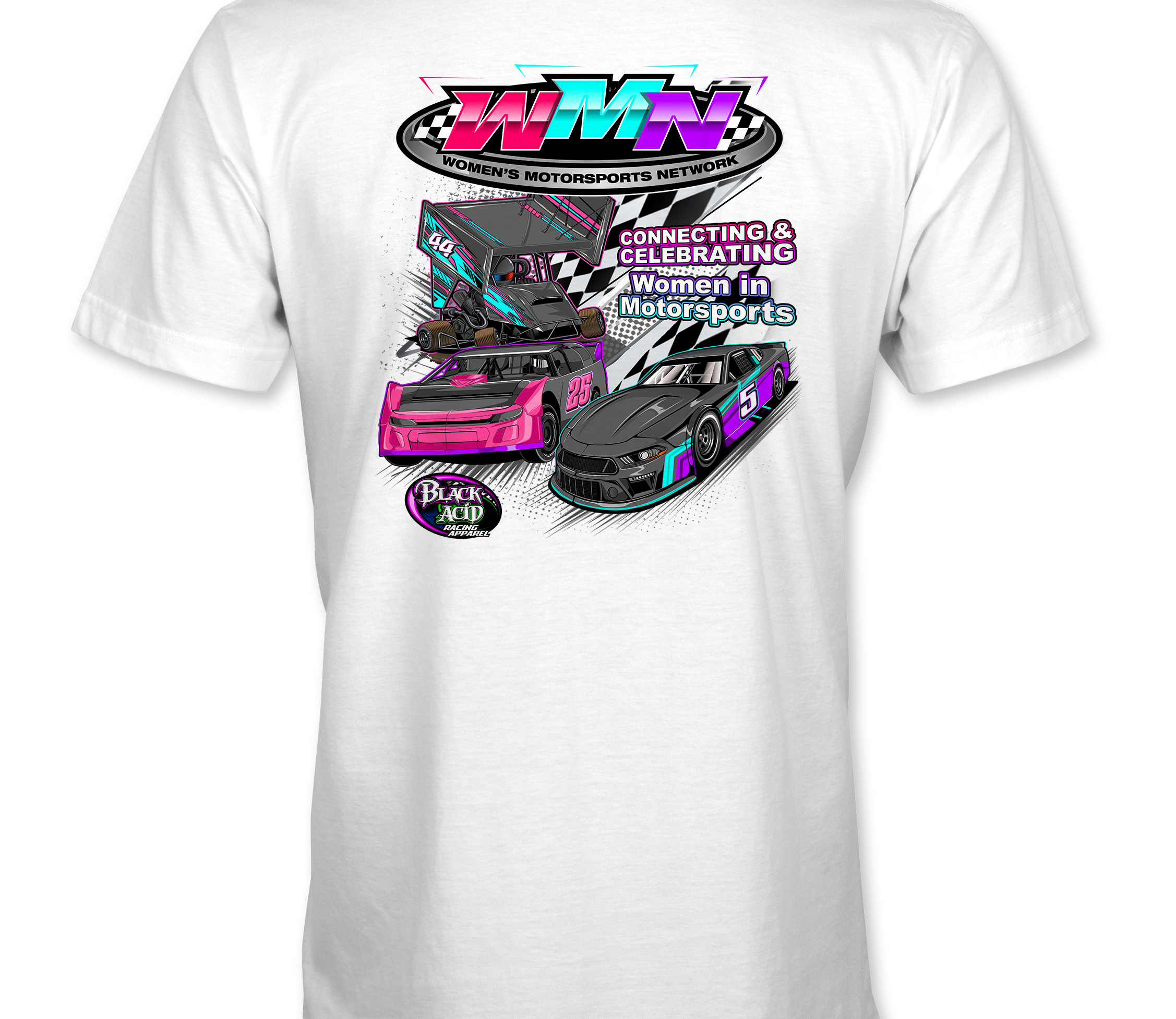 Women's Motorsports Network T-Shirts Black Acid Apparel