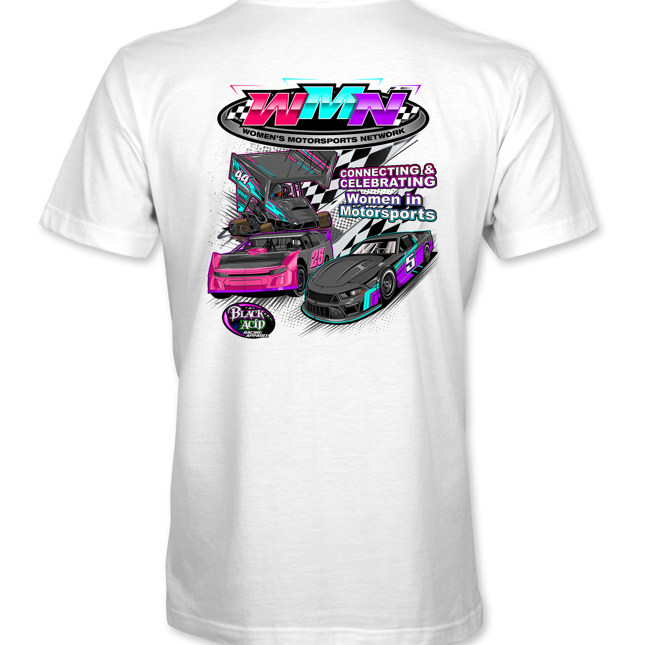 Women's Motorsports Network T-Shirts Black Acid Apparel