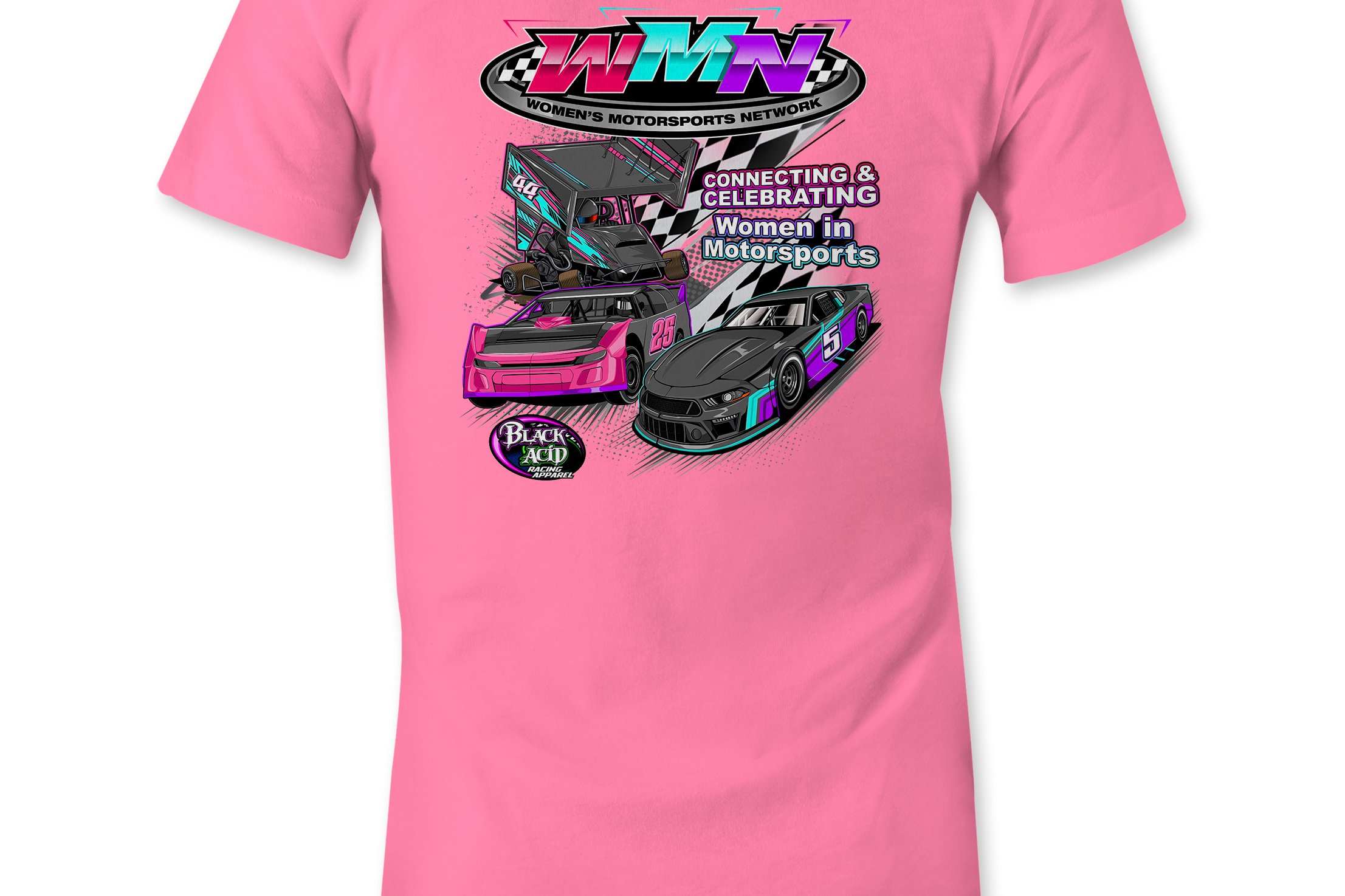 Women's Motorsports Network Ladies Shirts Black Acid Apparel