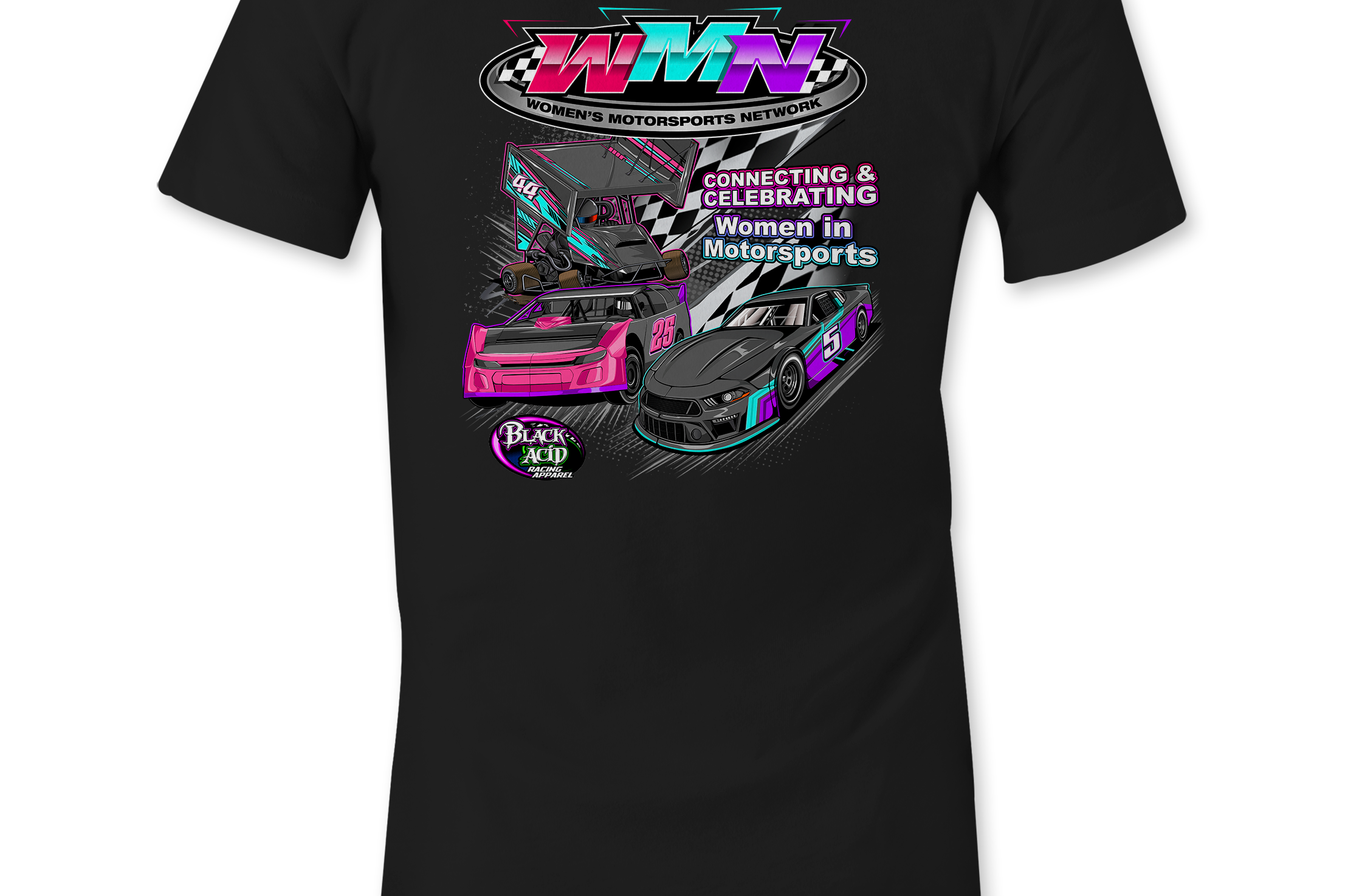 Women's Motorsports Network Ladies Shirts Black Acid Apparel