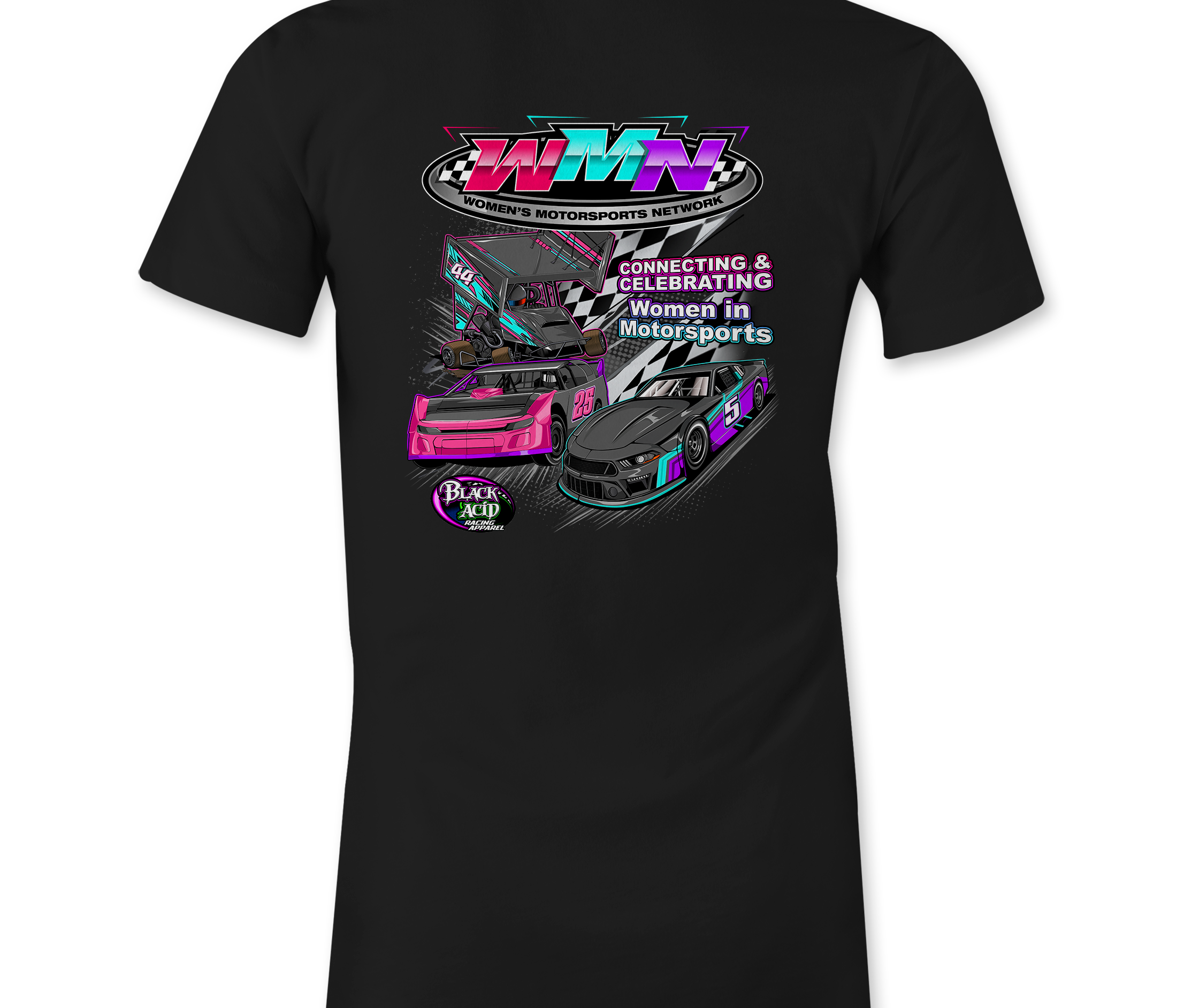 Women's Motorsports Network Ladies Shirts Black Acid Apparel