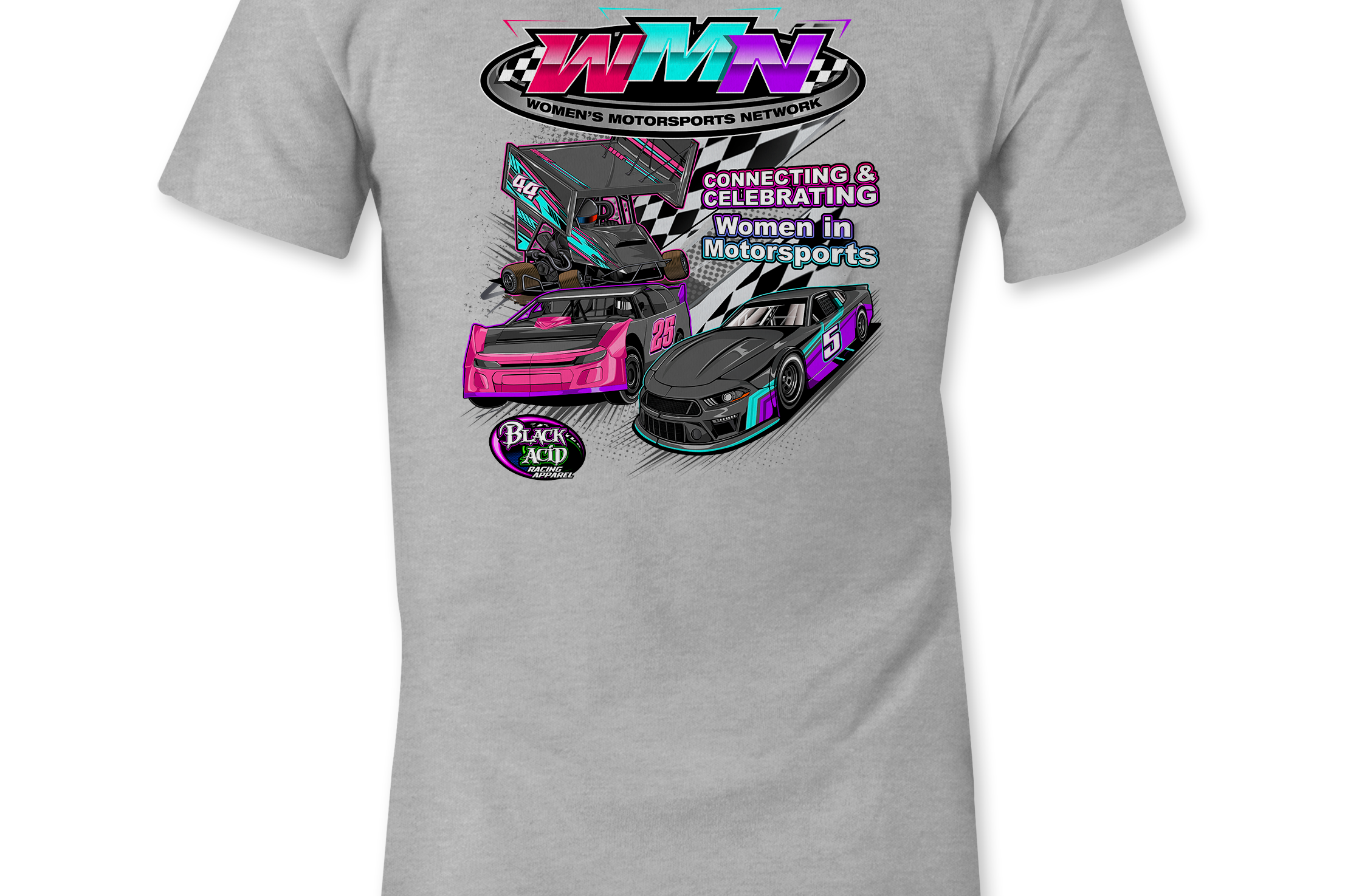 Women's Motorsports Network Ladies Shirts Black Acid Apparel