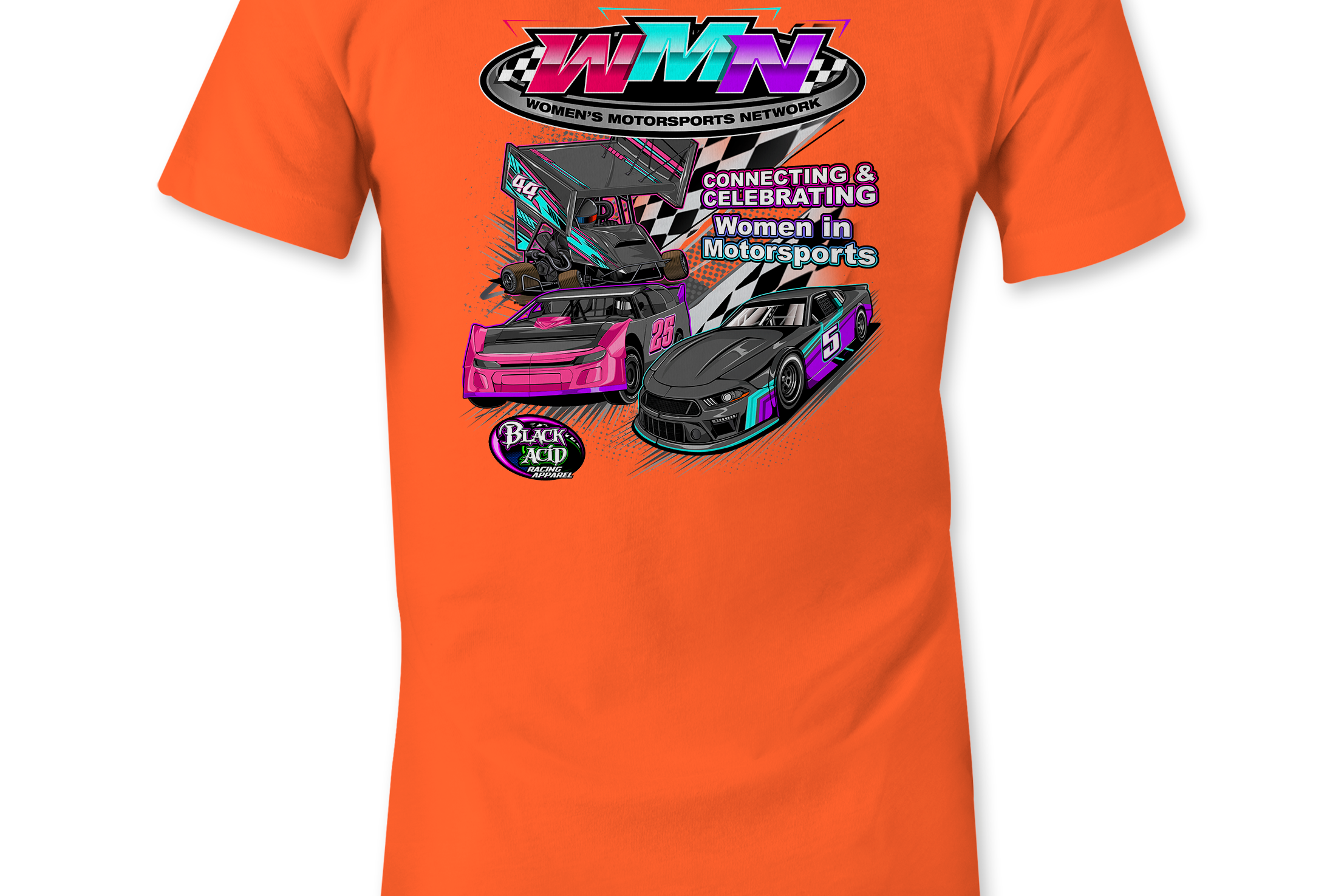 Women's Motorsports Network Ladies Shirts Black Acid Apparel