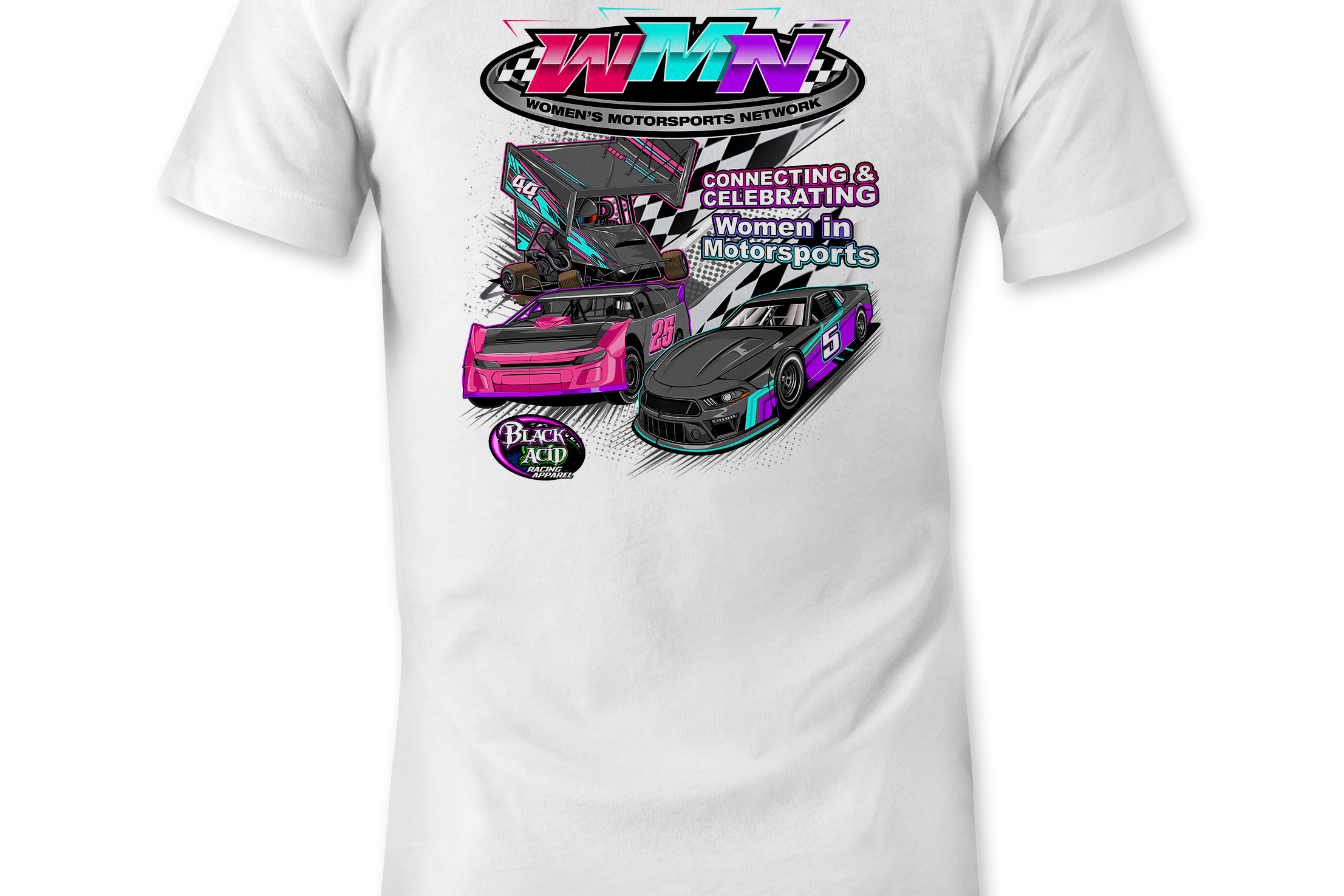 Women's Motorsports Network Ladies Shirts Black Acid Apparel