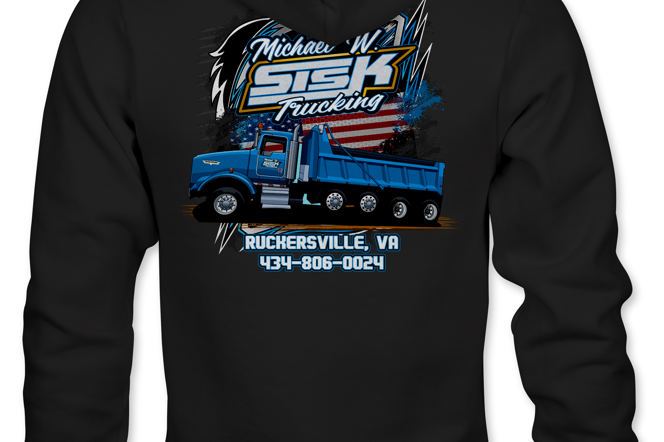 Michael Sisk Trucking Hoodies Black Acid Apparel