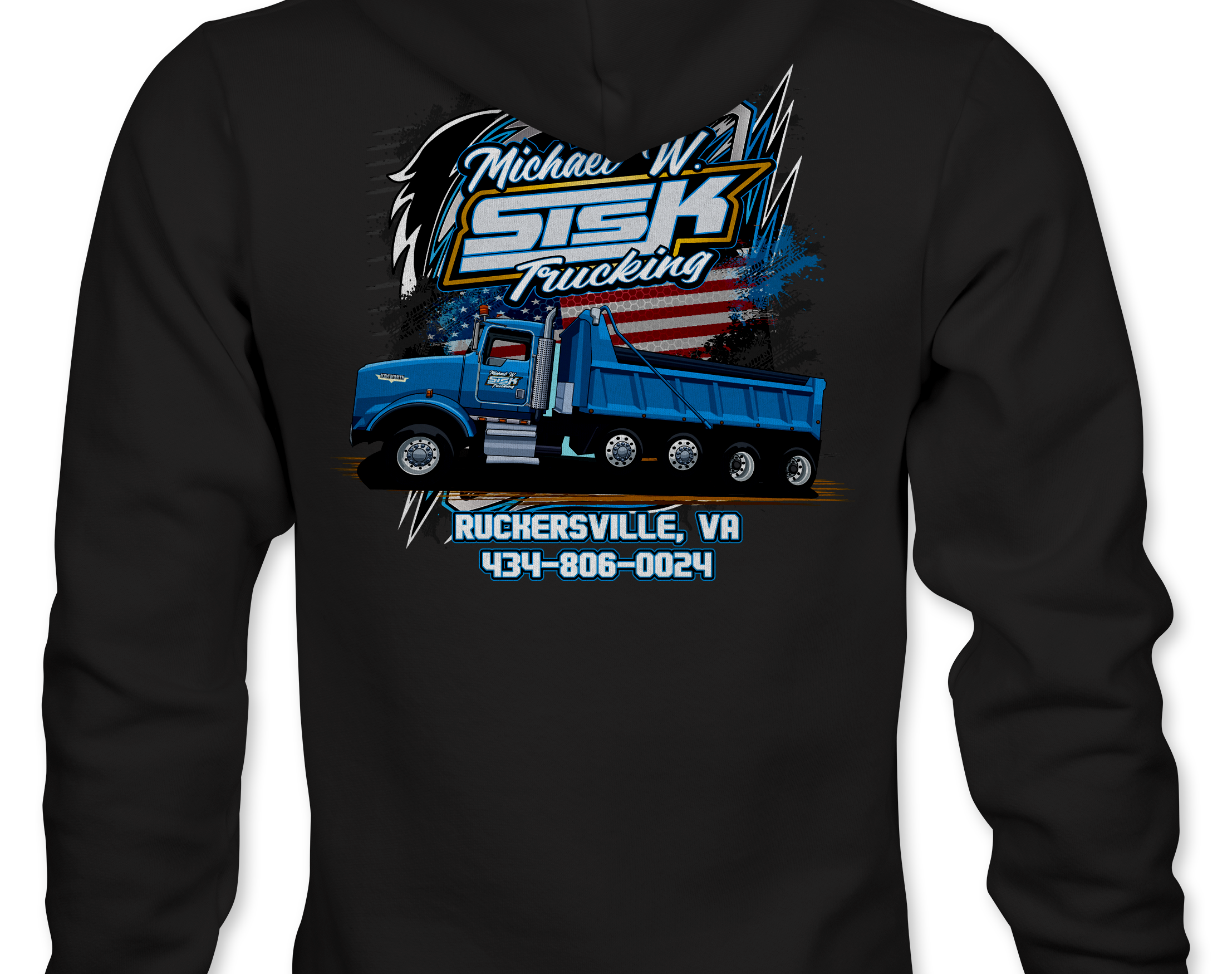 Michael Sisk Trucking Hoodies Black Acid Apparel