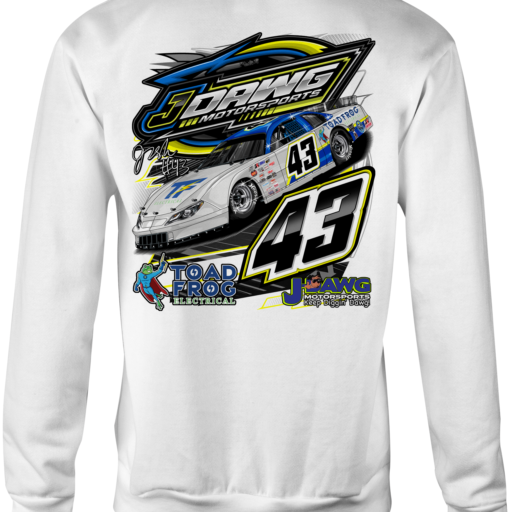 J Dawg Motorsports & Toadfrog Racing Crewneck Sweatshirts