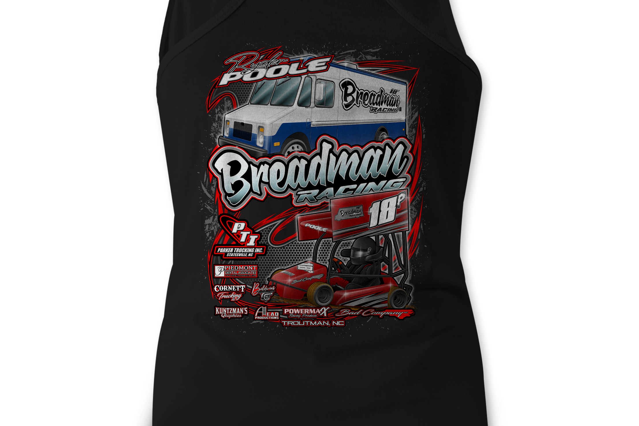 Breadman Racing Tank Tops Black Acid Apparel