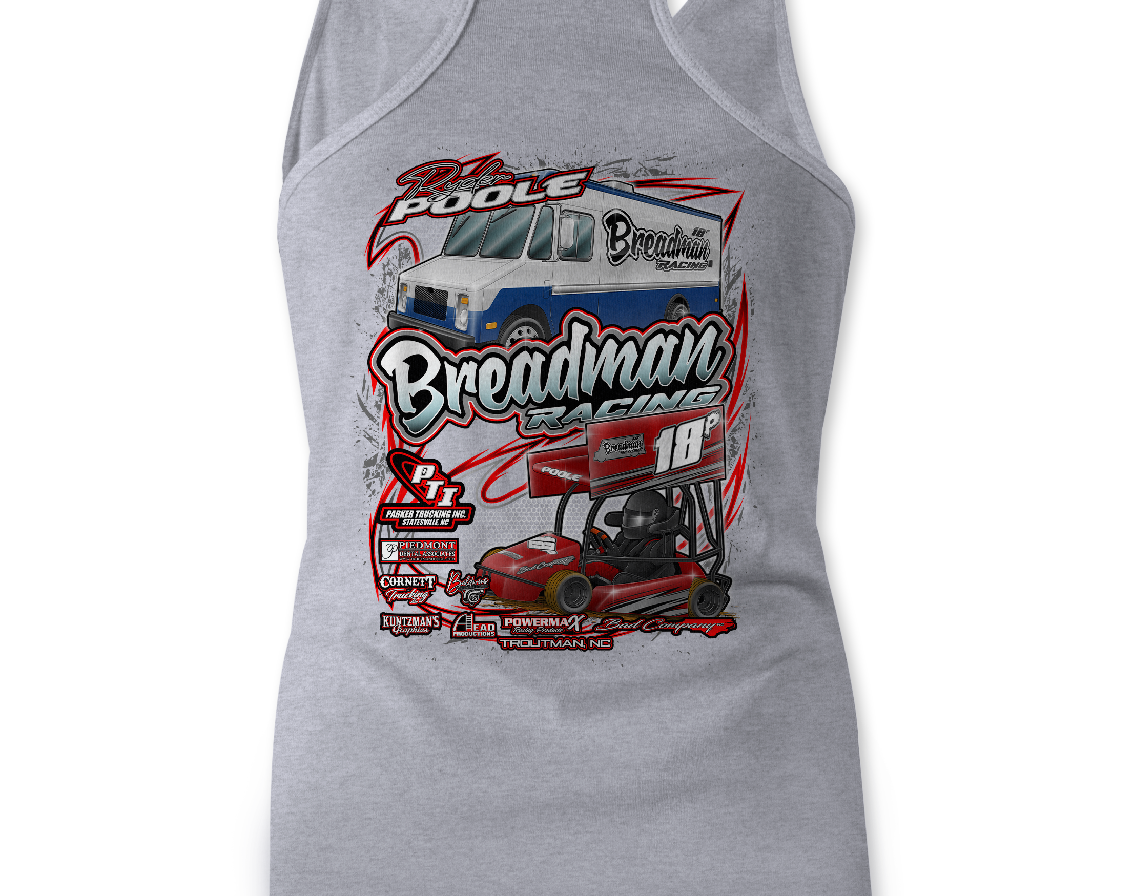 Breadman Racing Tank Tops Black Acid Apparel
