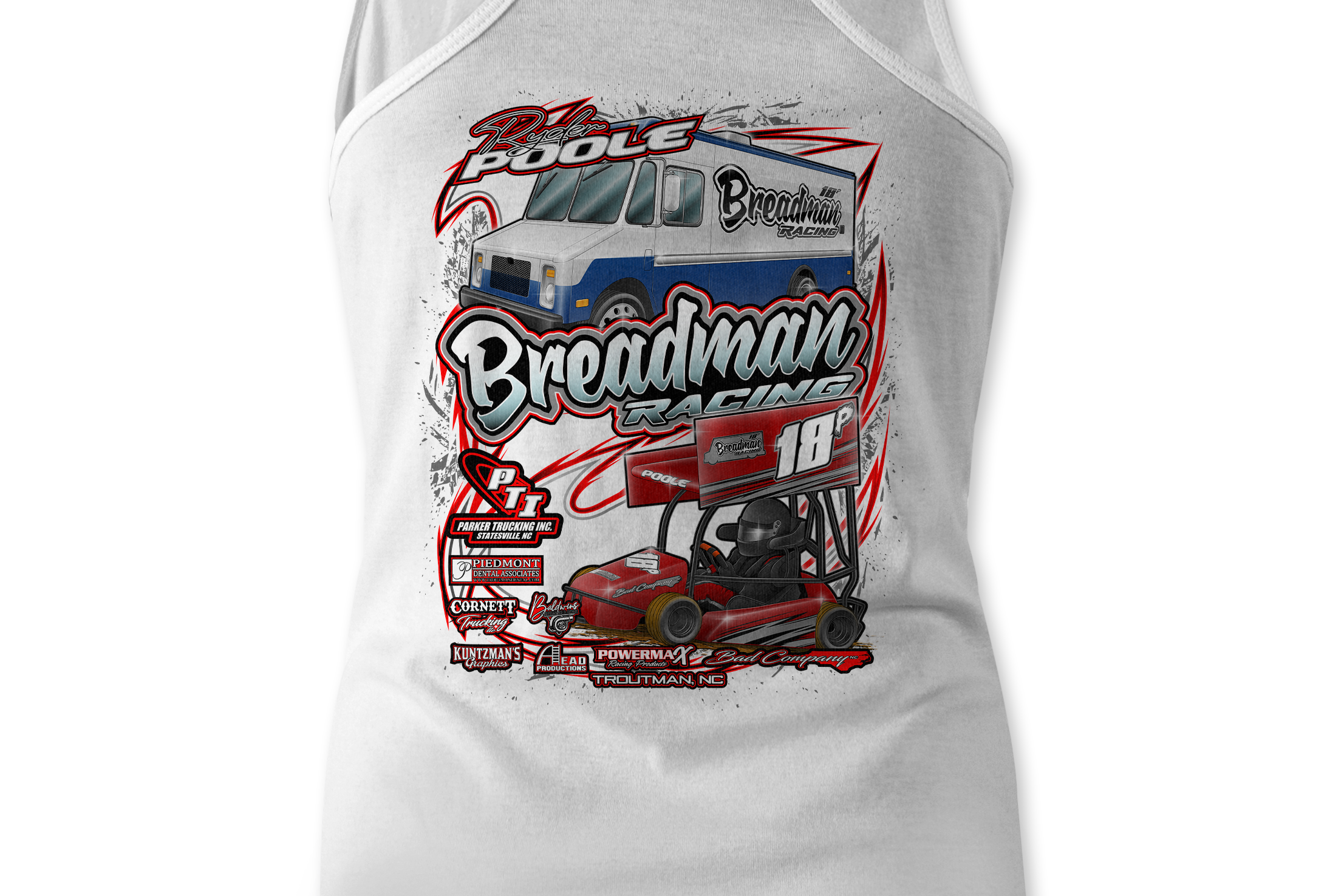 Breadman Racing Tank Tops Black Acid Apparel