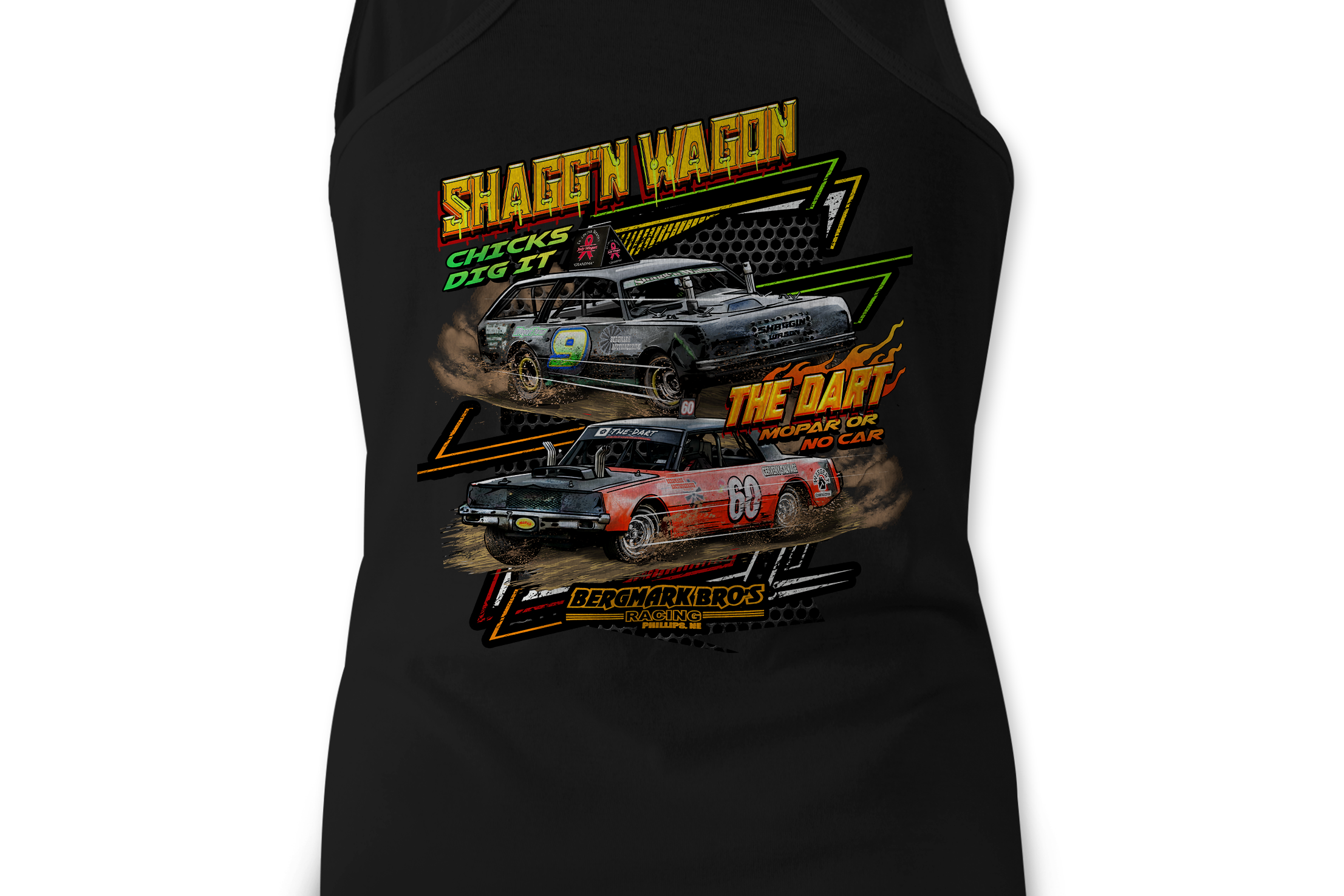 Bergmark Bro's Racing Tank Tops Black Acid Apparel