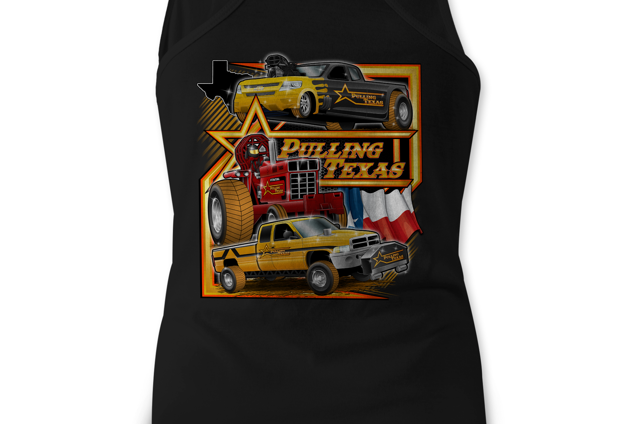 Pulling Texas Tank Tops Black Acid Apparel