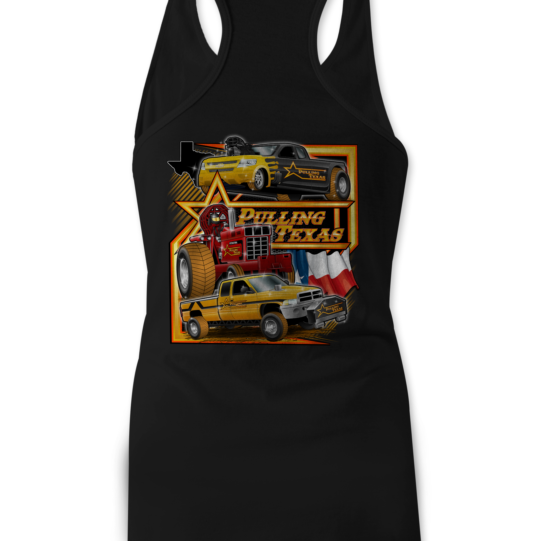 Pulling Texas Tank Tops Black Acid Apparel