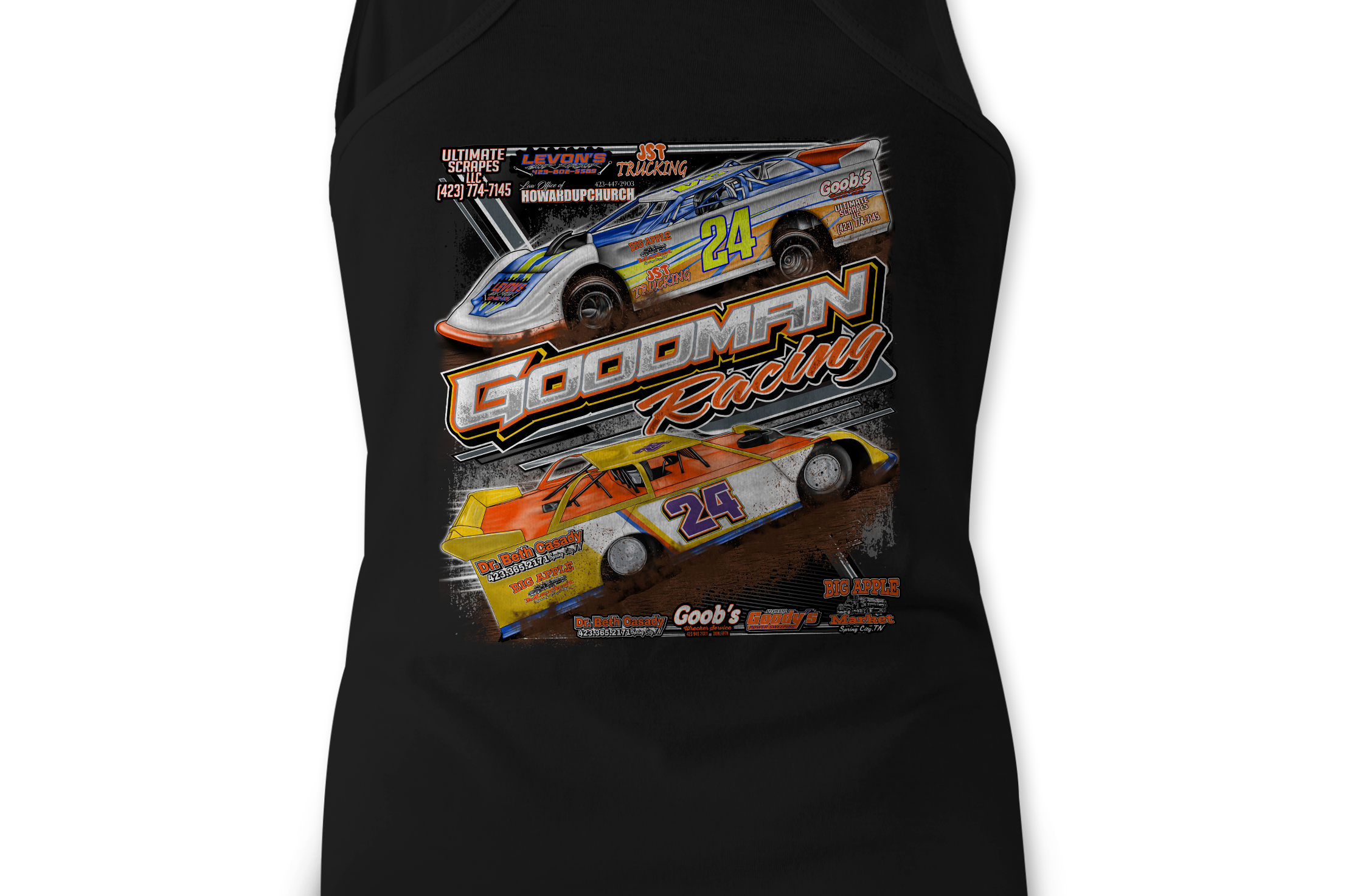 Goodman Racing Tank Tops Black Acid Apparel