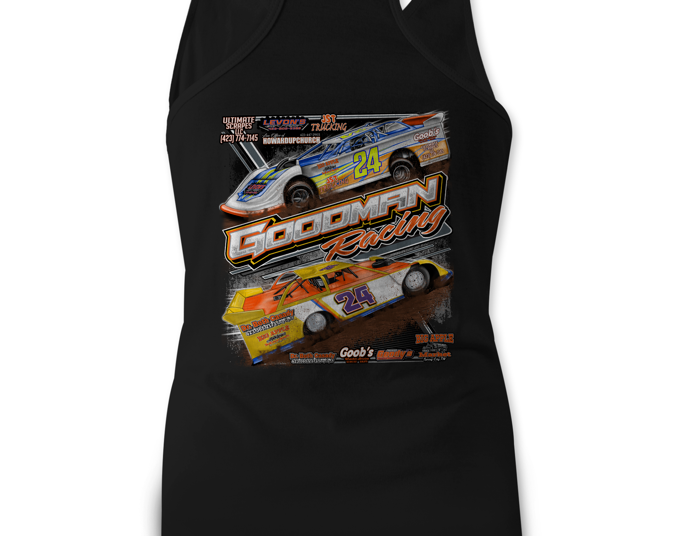 Goodman Racing Tank Tops Black Acid Apparel