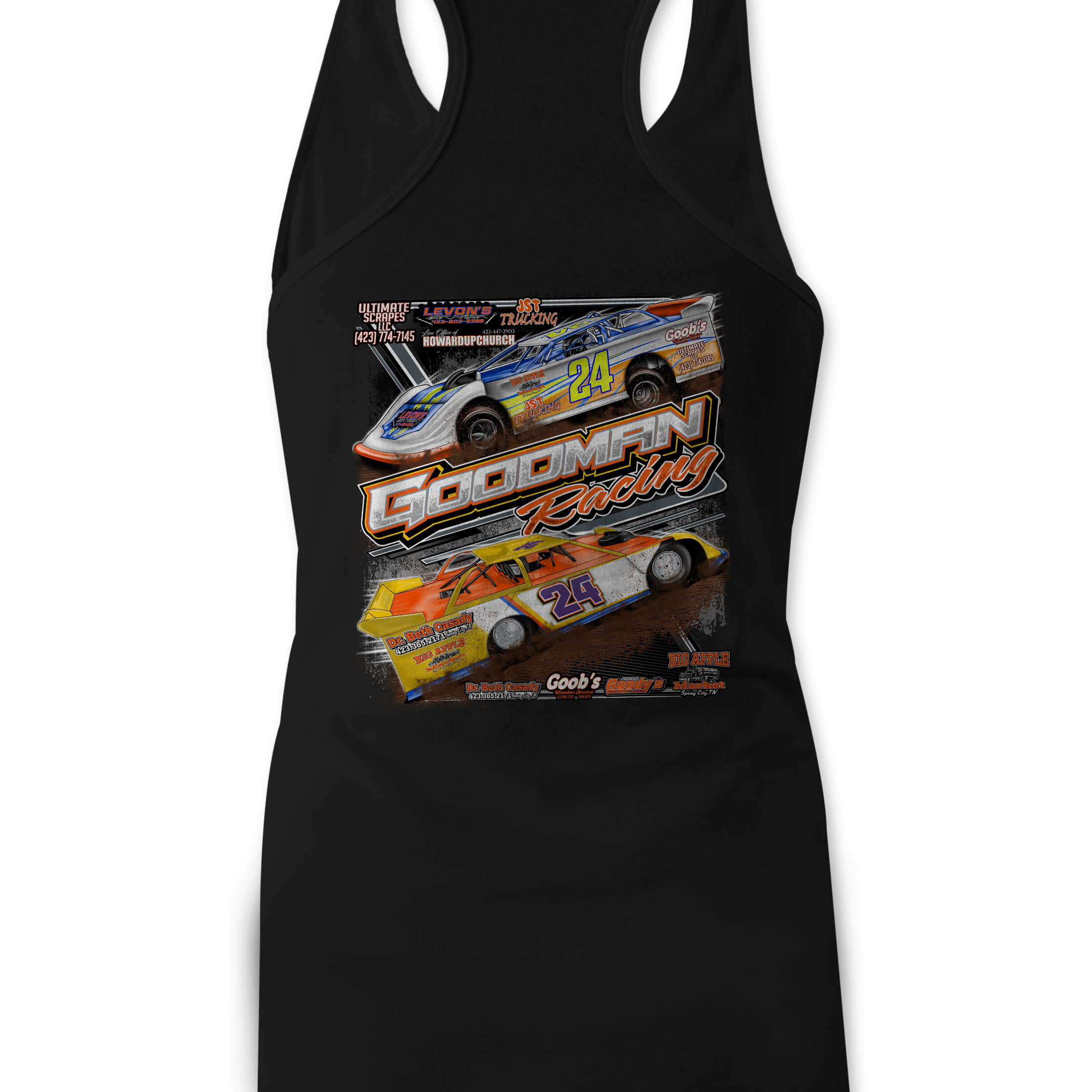 Goodman Racing Tank Tops Black Acid Apparel