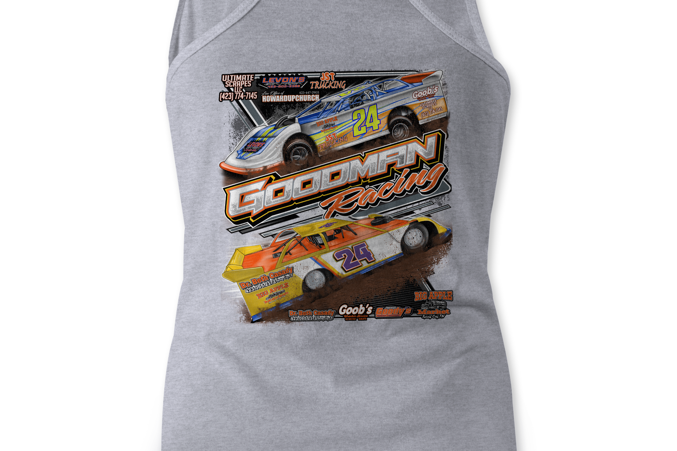 Goodman Racing Tank Tops Black Acid Apparel